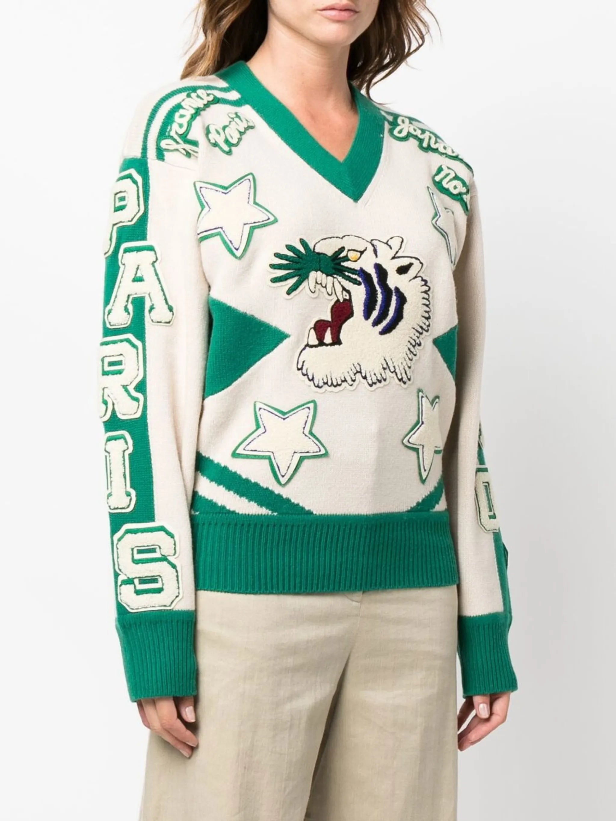 patterned intarsia jumper
