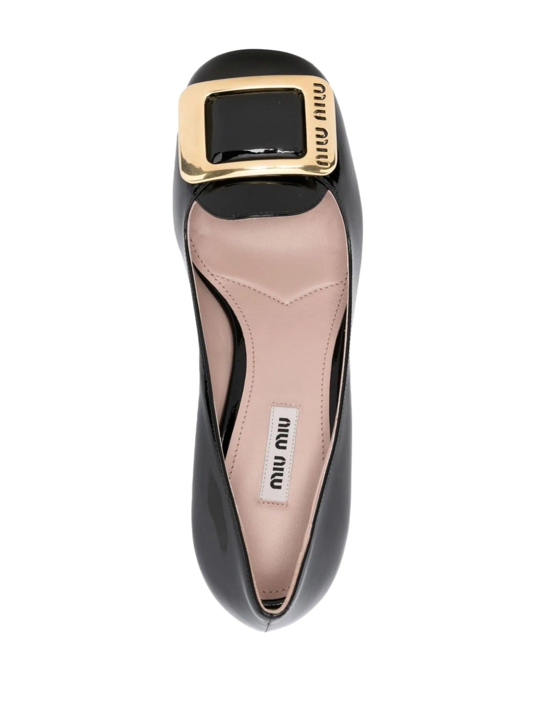 65mm logo-buckle block-heel pumps