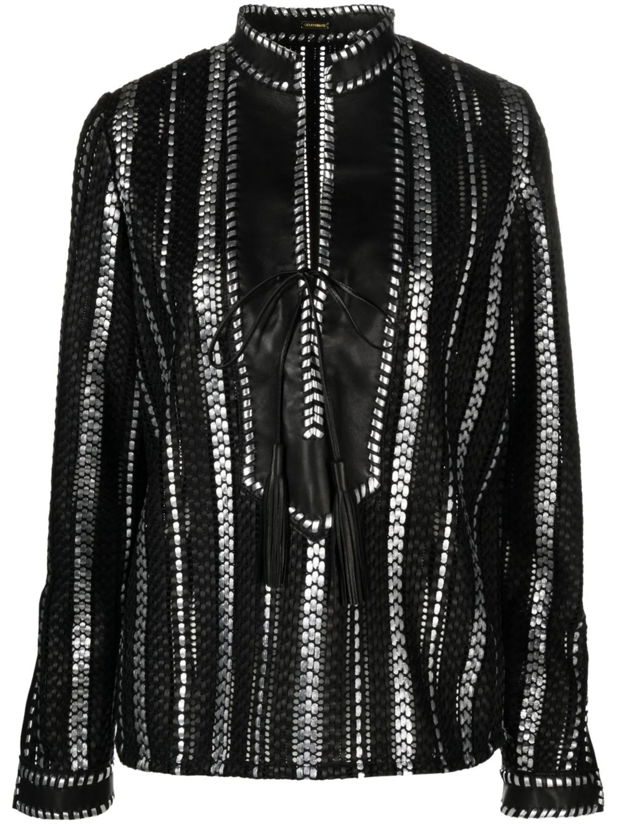 whipstitch-detail long-sleeve shirt