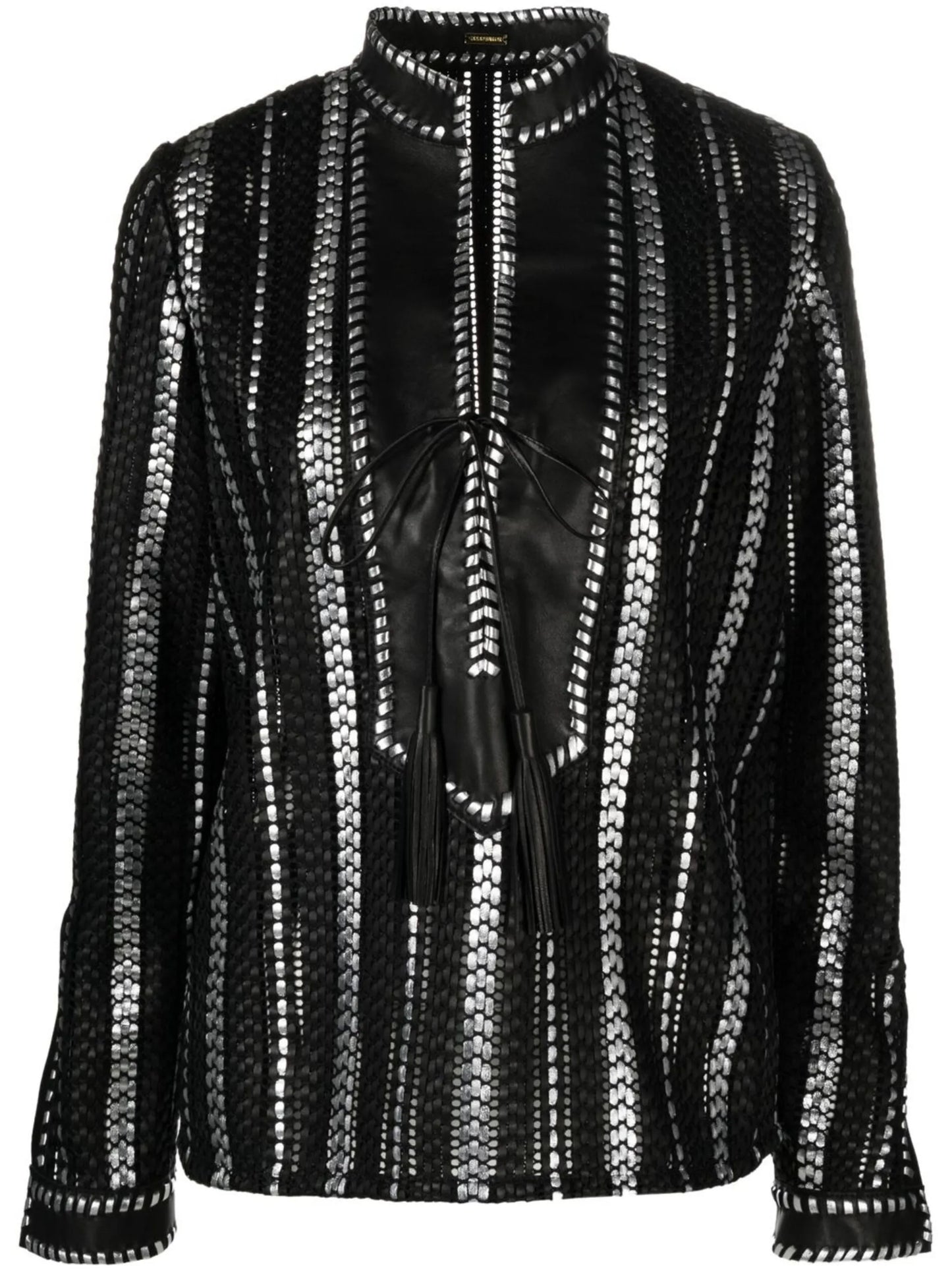whipstitch-detail long-sleeve shirt