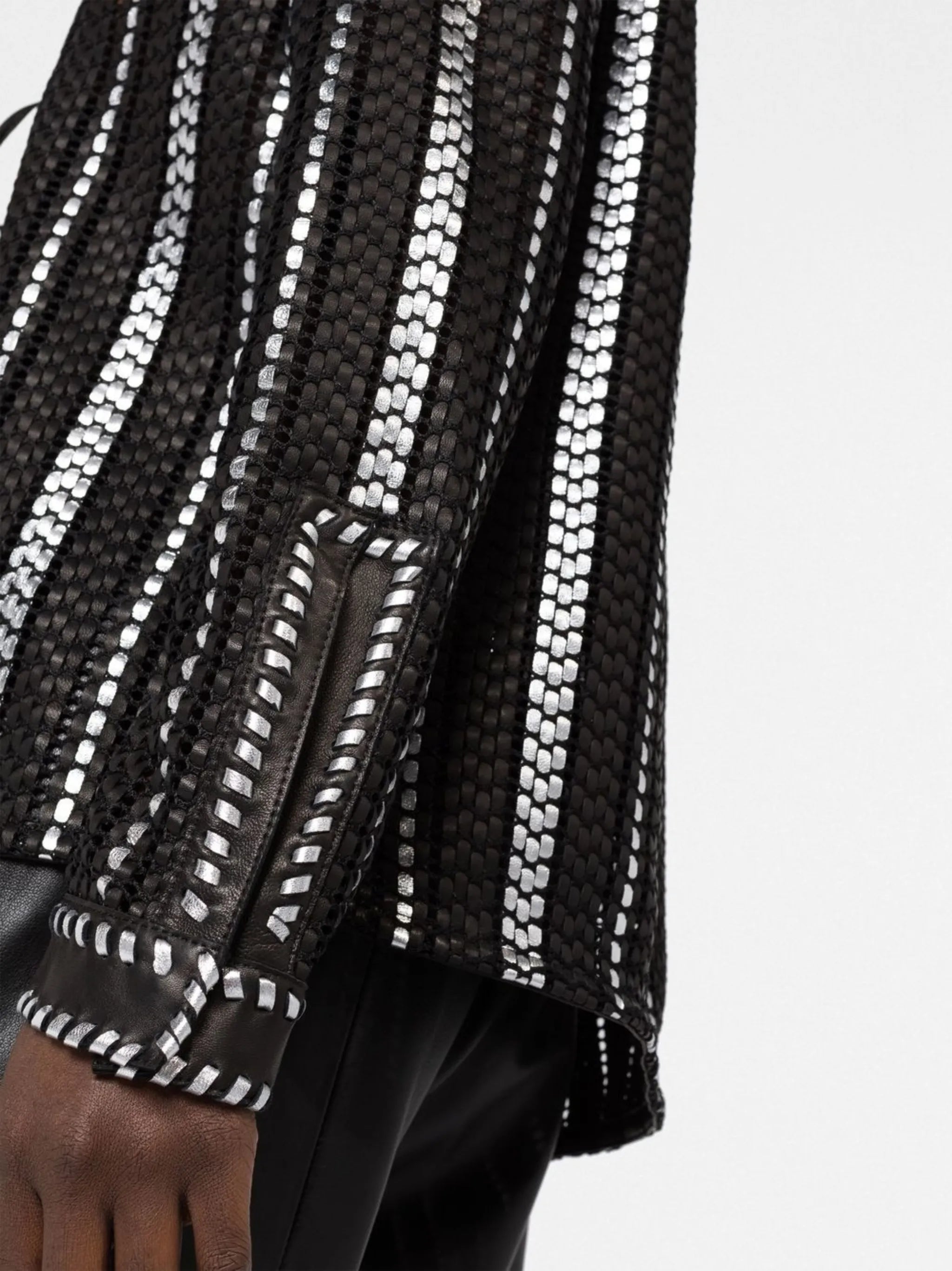 whipstitch-detail long-sleeve shirt