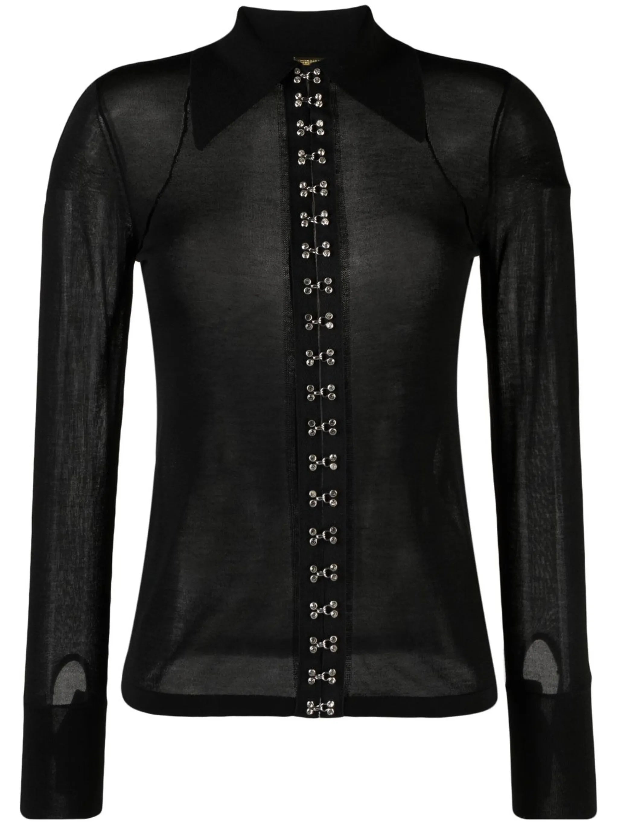crystal-embellished tencel shirt