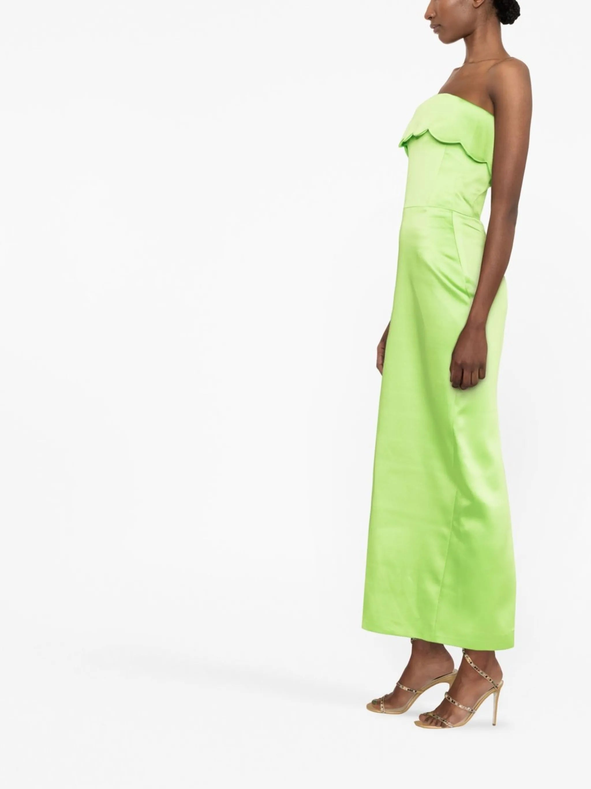 scallop-edge strapless dress