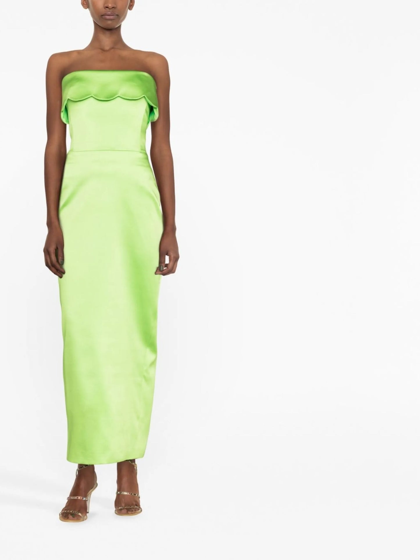 scallop-edge strapless dress