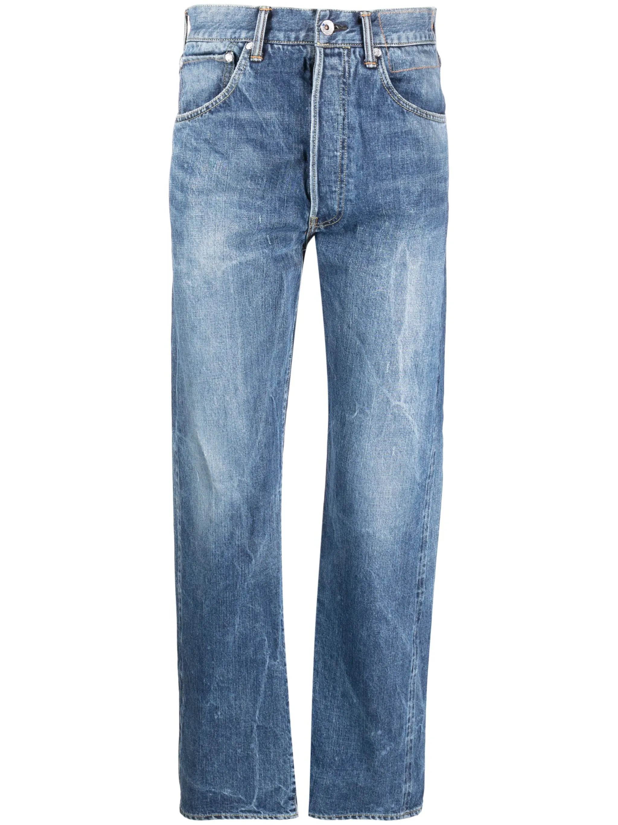 straight-leg denim jeans
