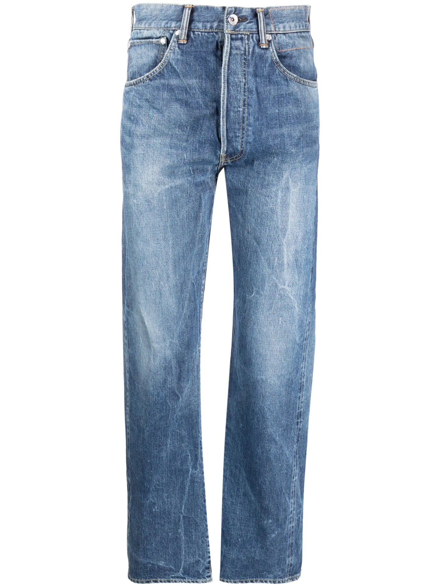 straight-leg denim jeans