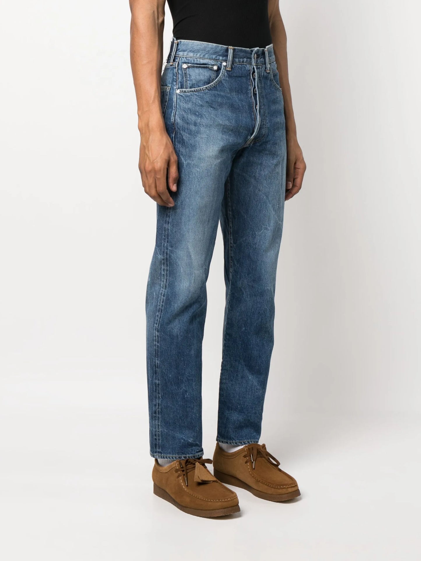 straight-leg denim jeans