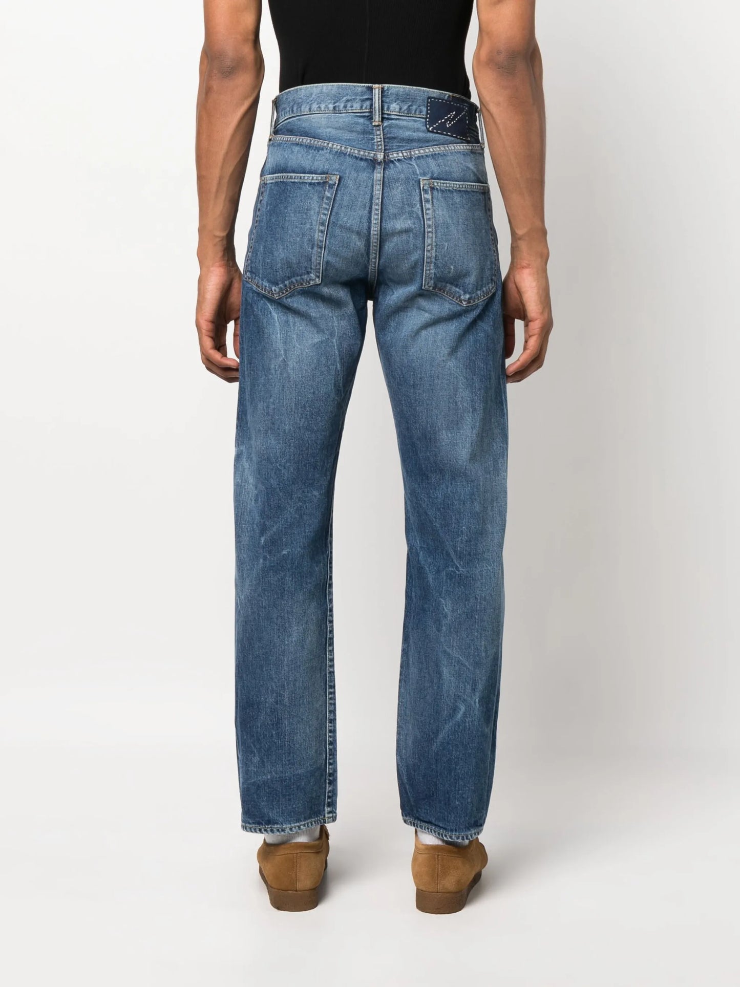 straight-leg denim jeans