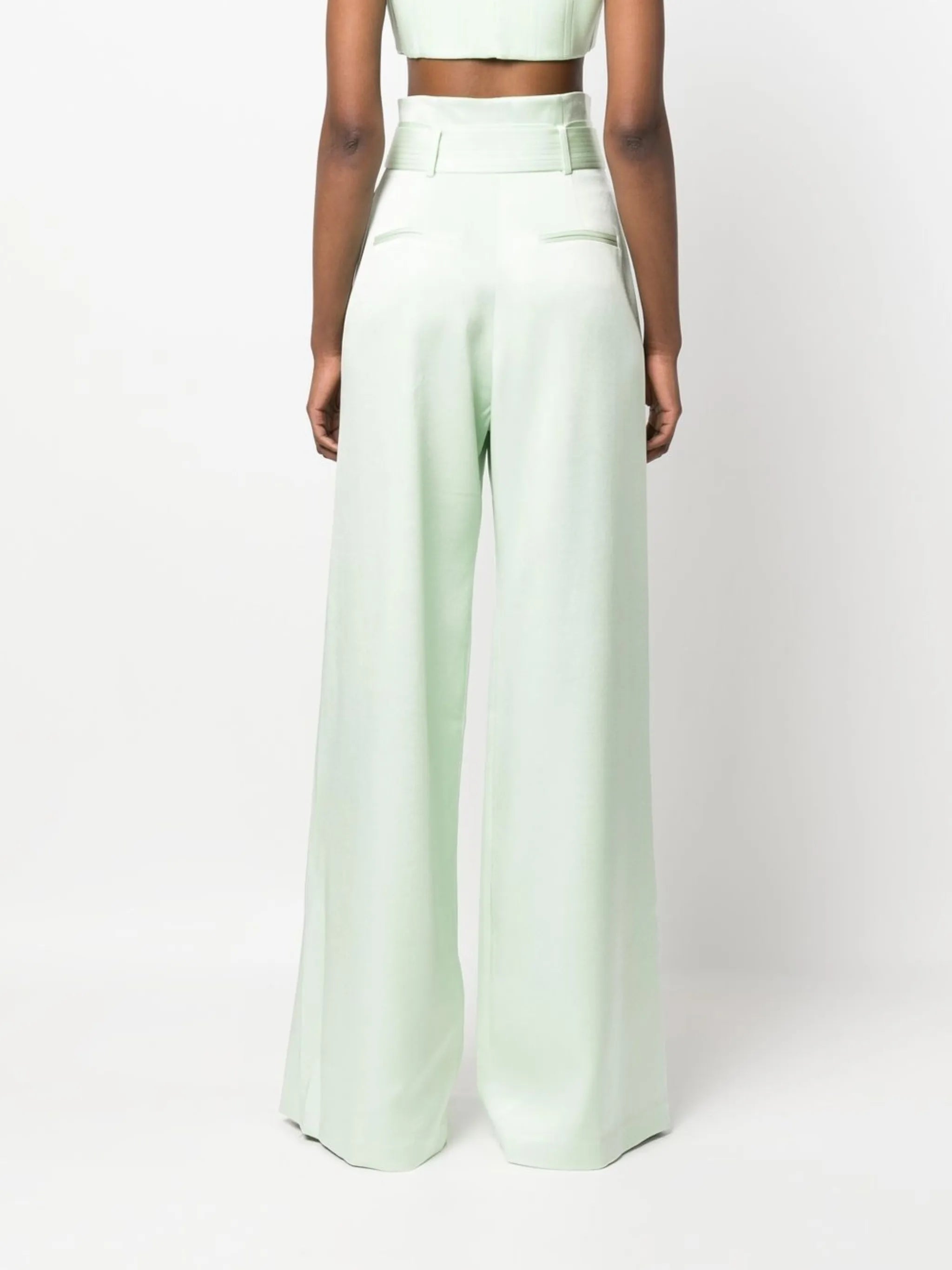 paper bag-waist palazzo trousers