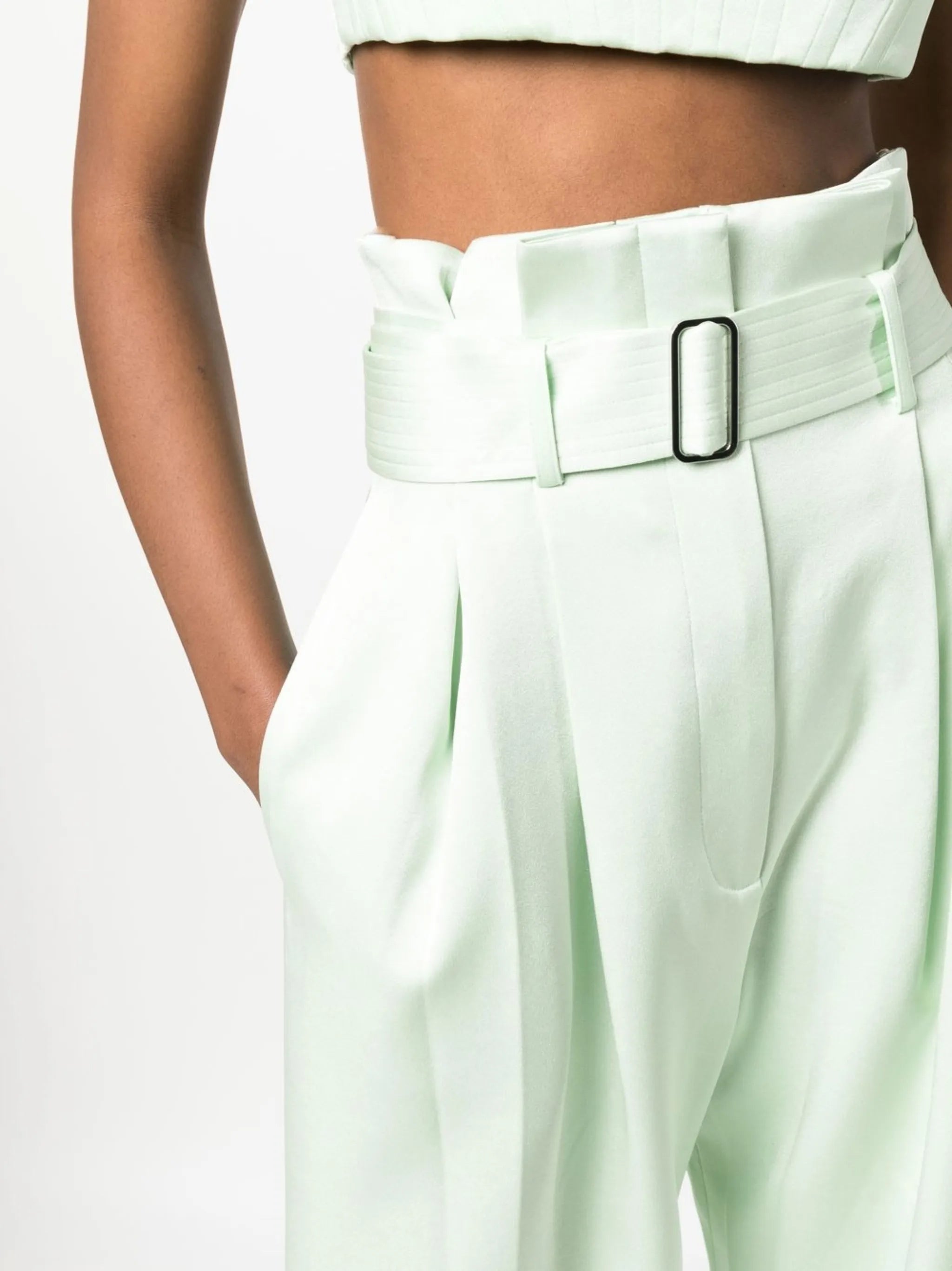paper bag-waist palazzo trousers