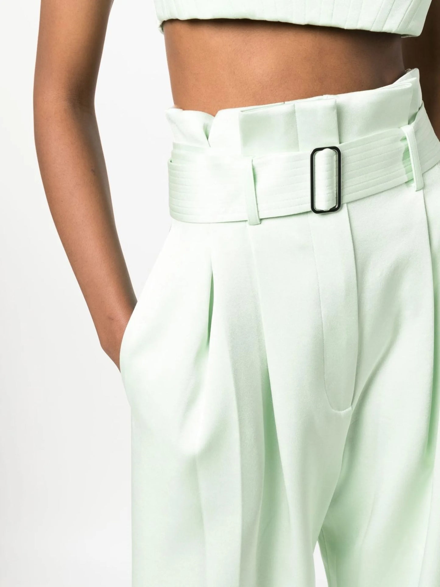 paper bag-waist palazzo trousers