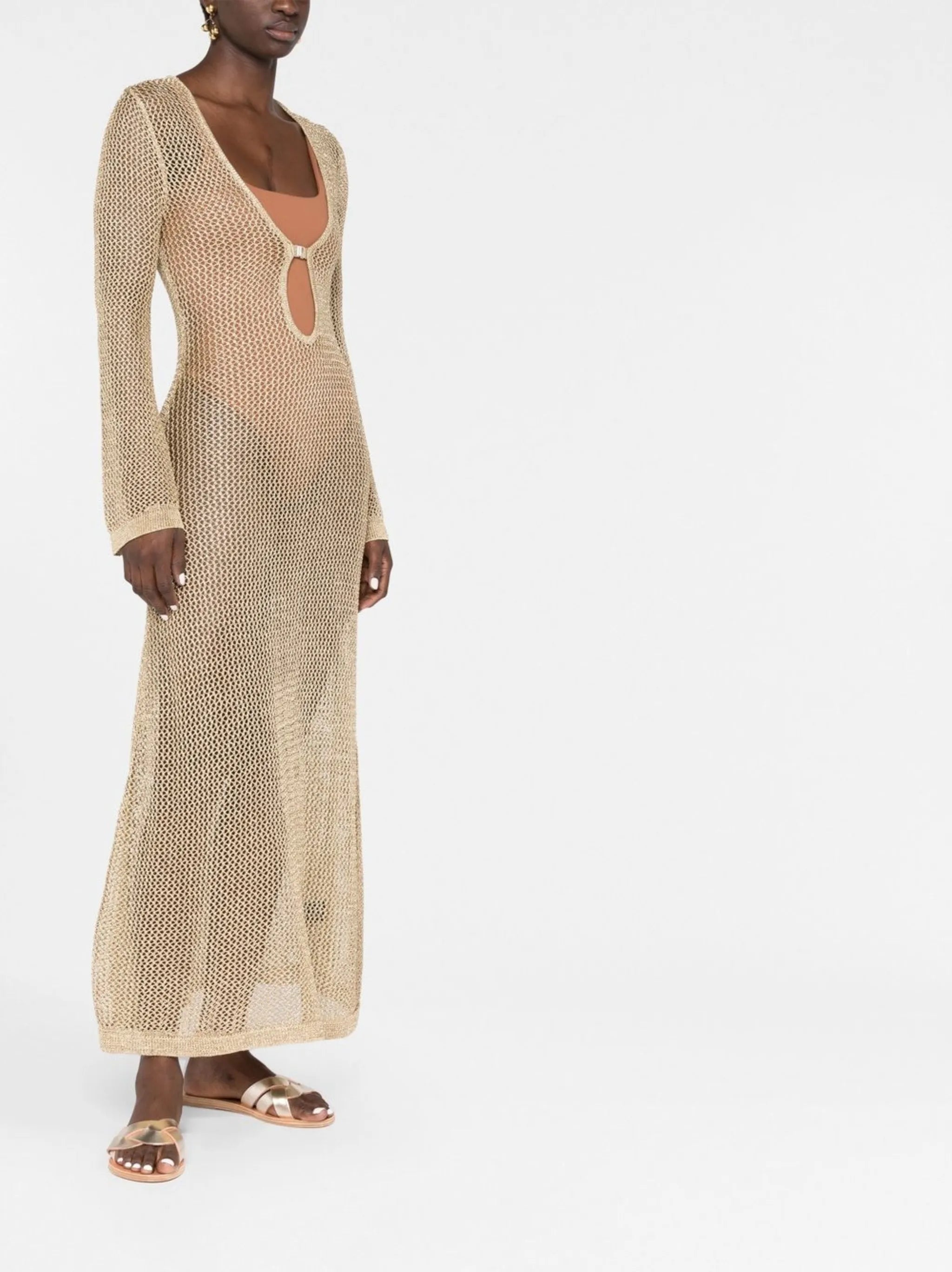 Etta metallic mesh dress