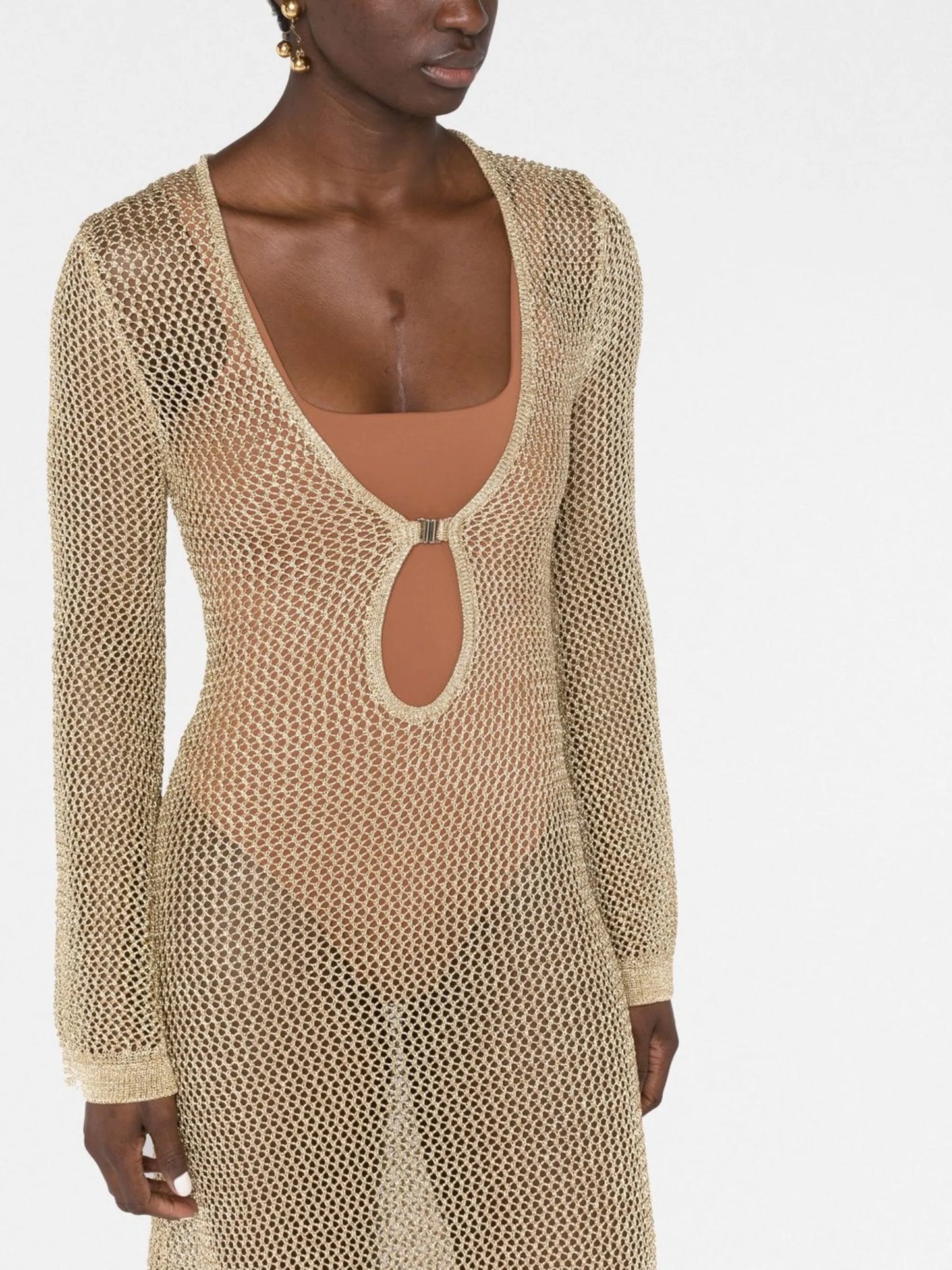 Etta metallic mesh dress