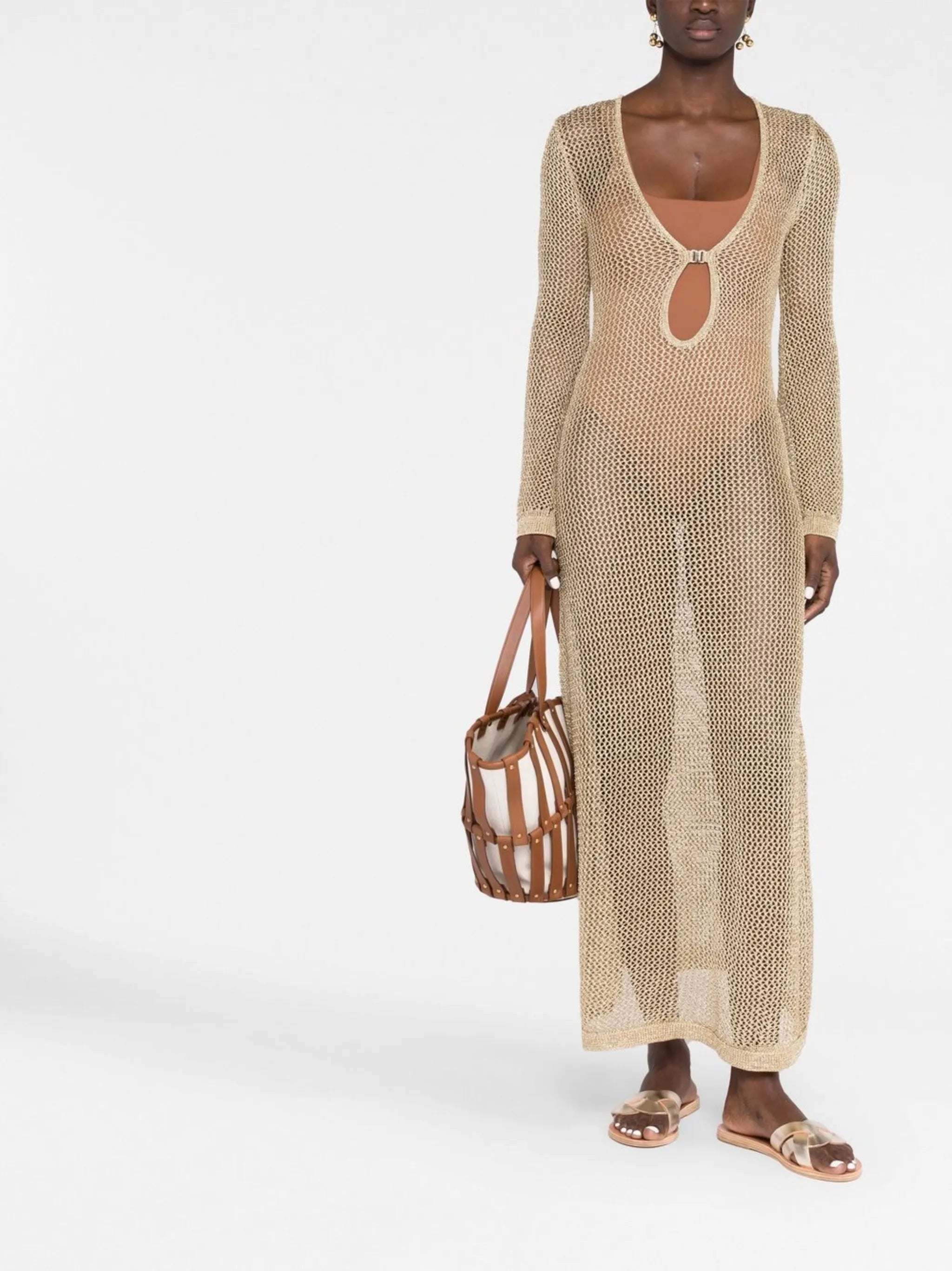 Etta metallic mesh dress
