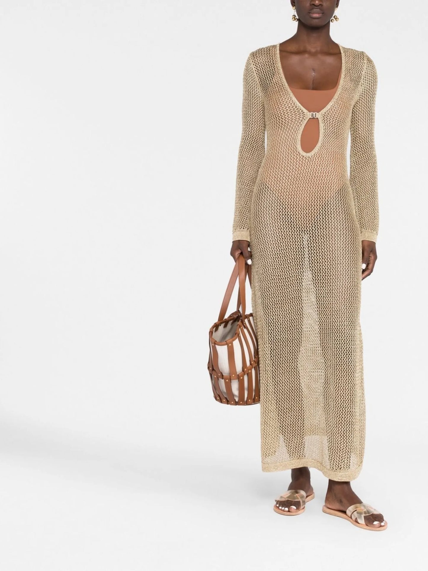 Etta metallic mesh dress