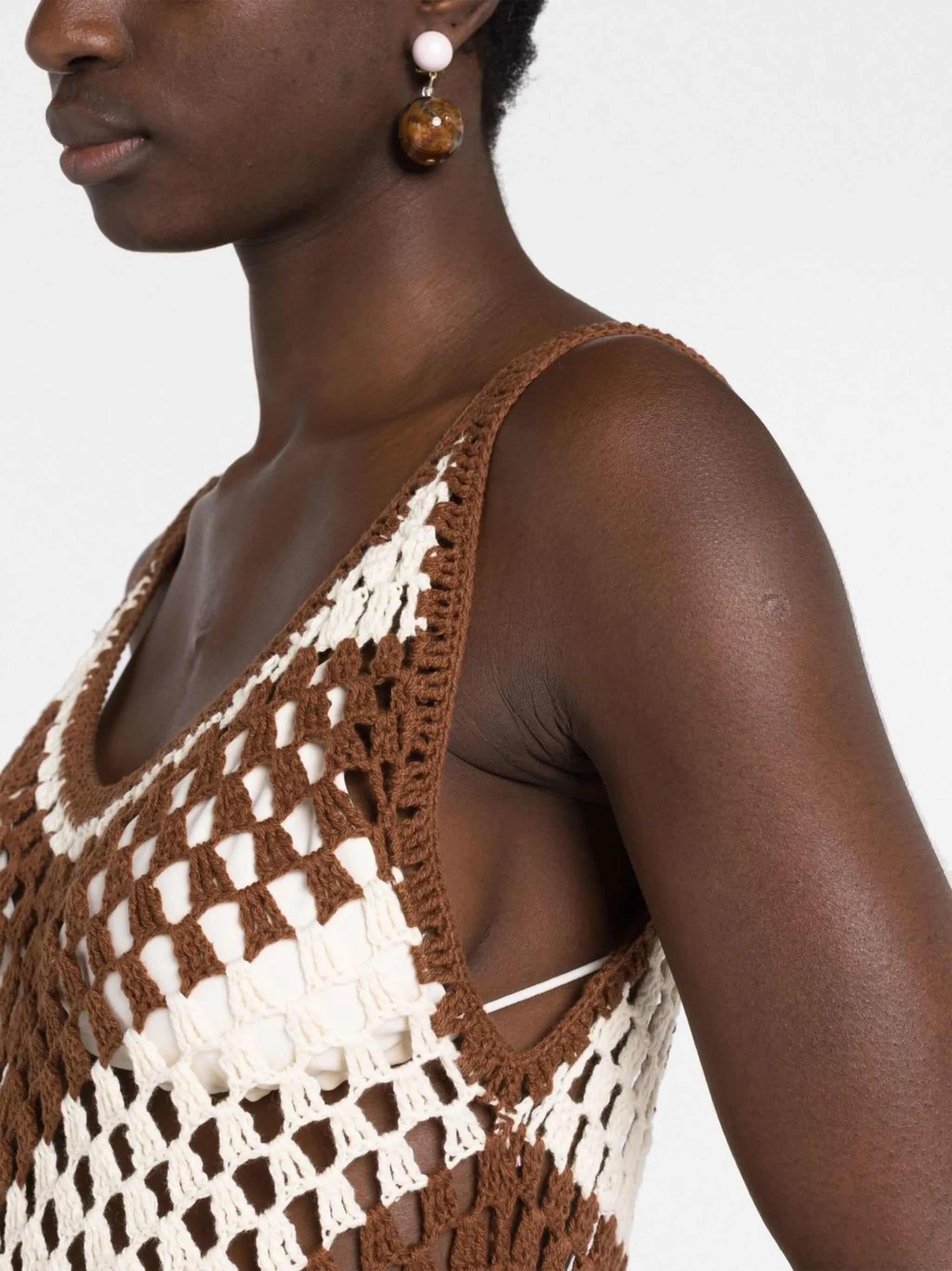 Mellor fringed crochet midi dress