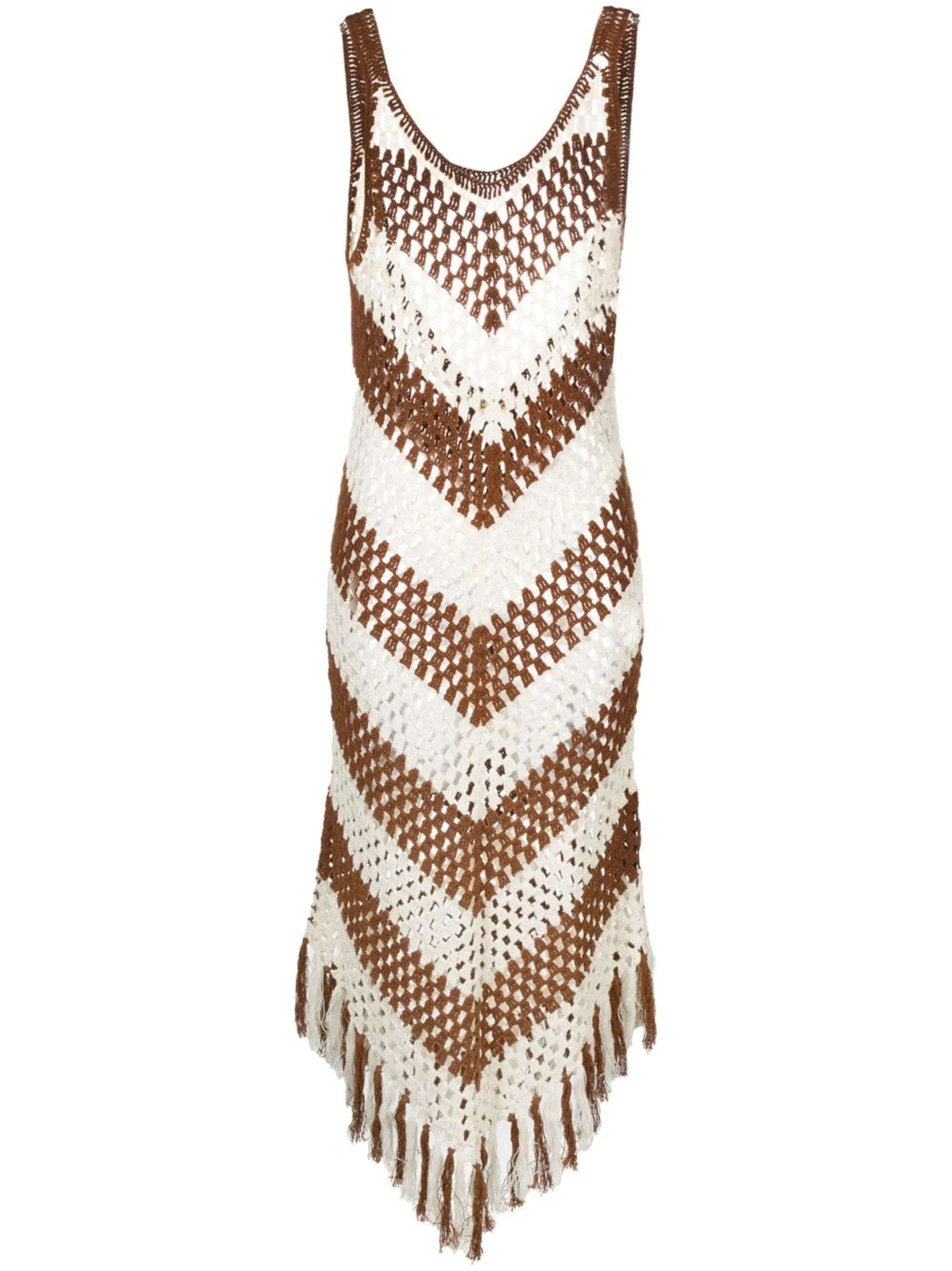 Mellor fringed crochet midi dress