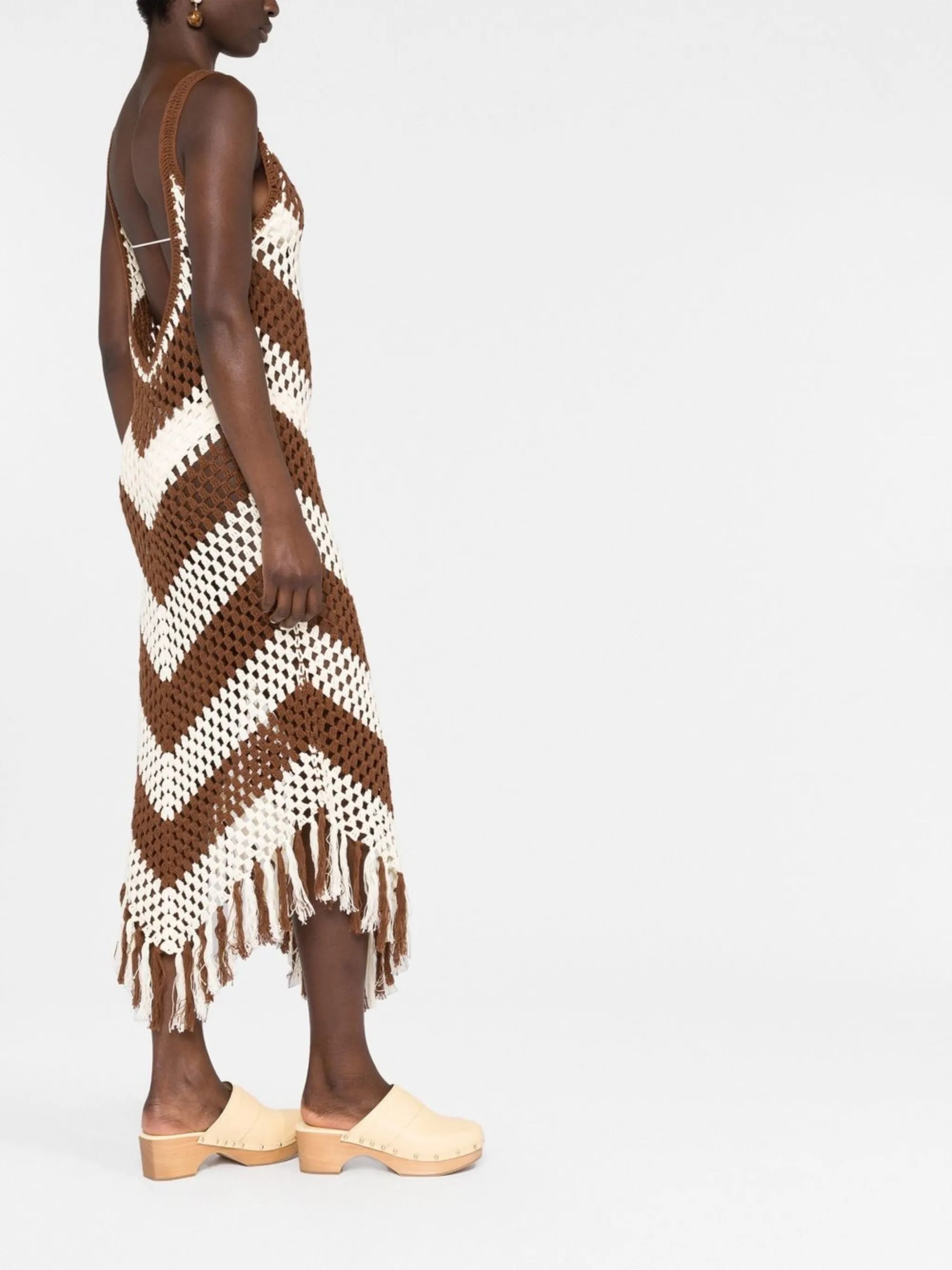 Mellor fringed crochet midi dress