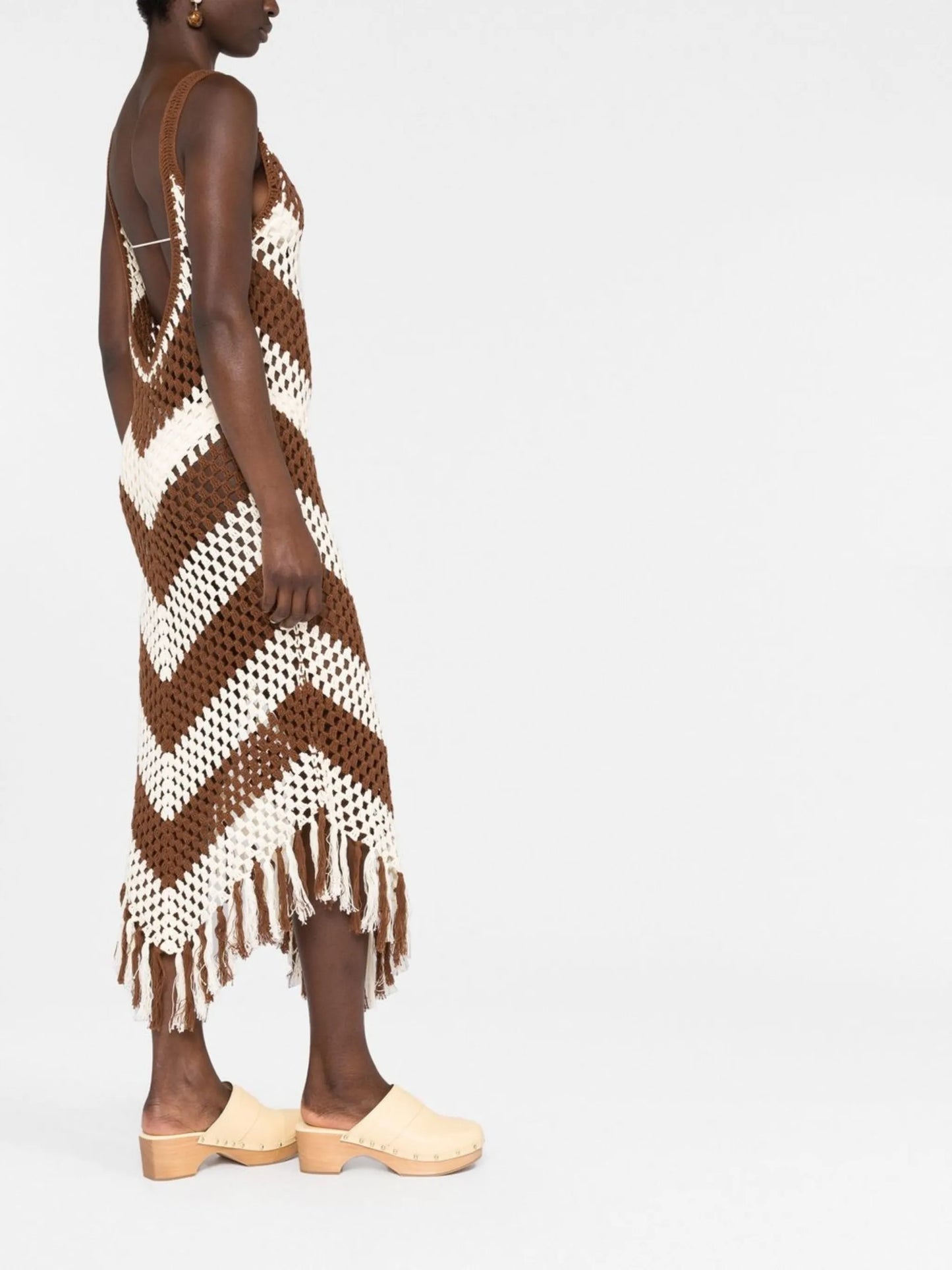 Mellor fringed crochet midi dress