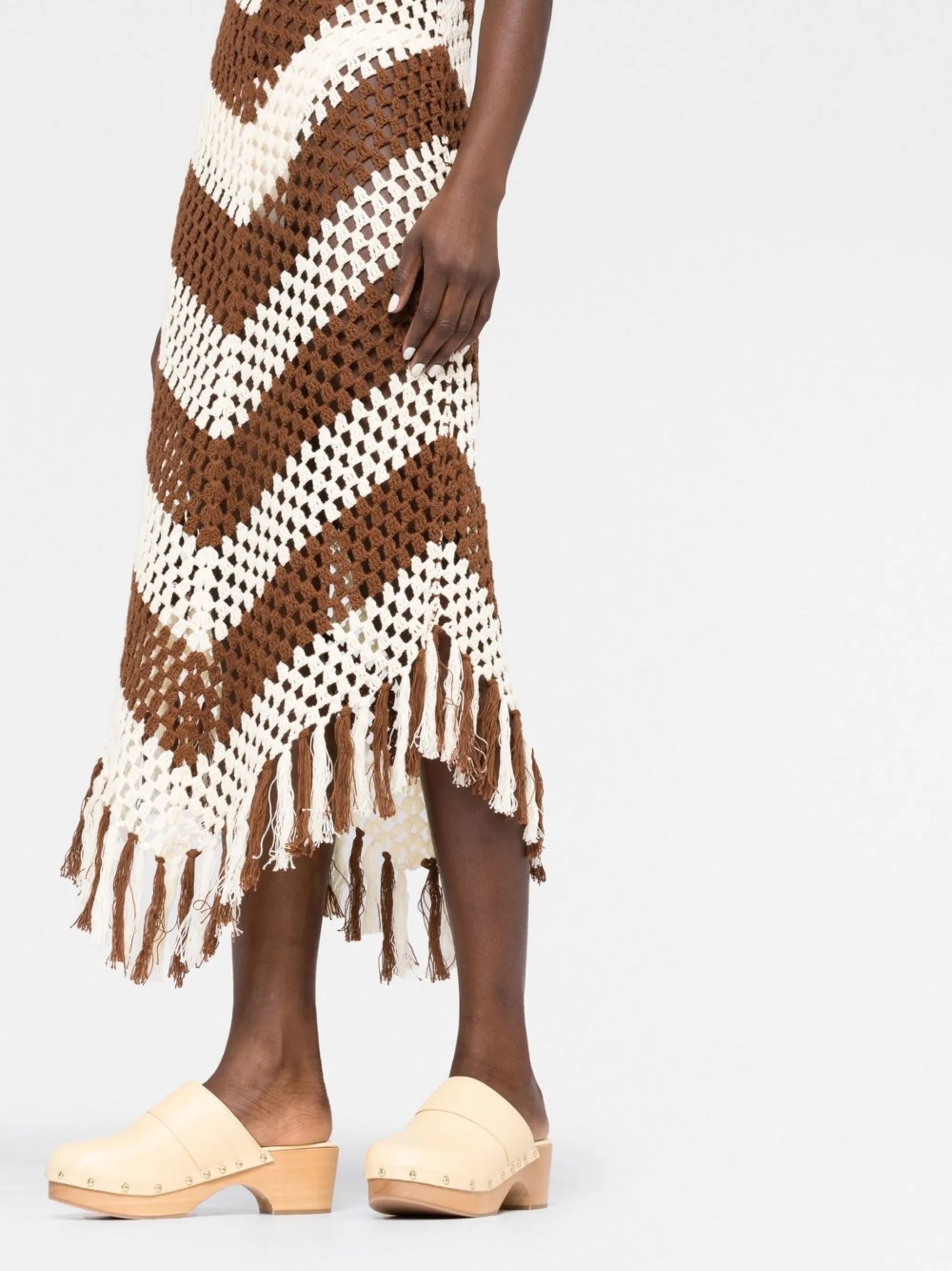 Mellor fringed crochet midi dress