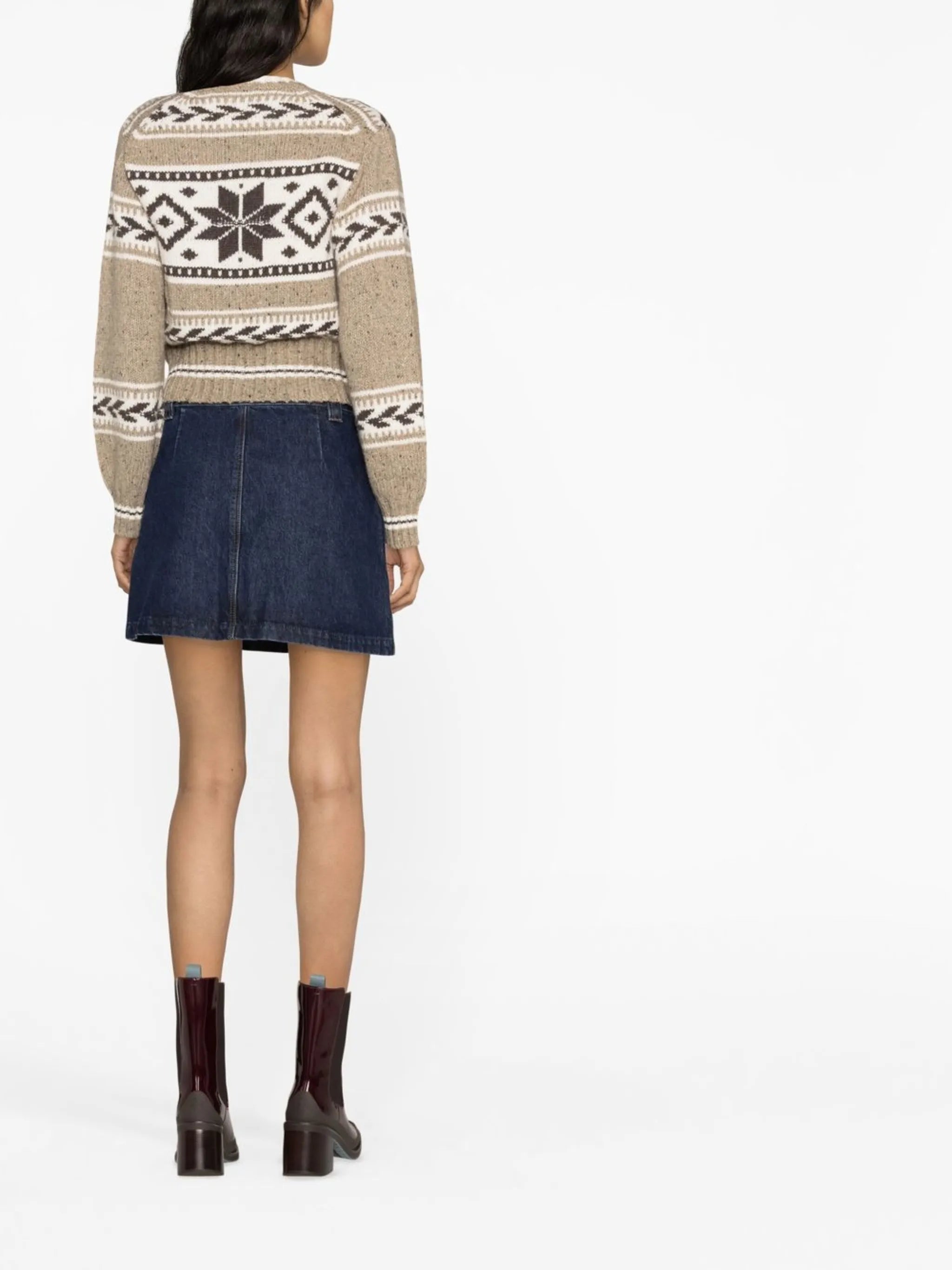 A-line denim mini skirt