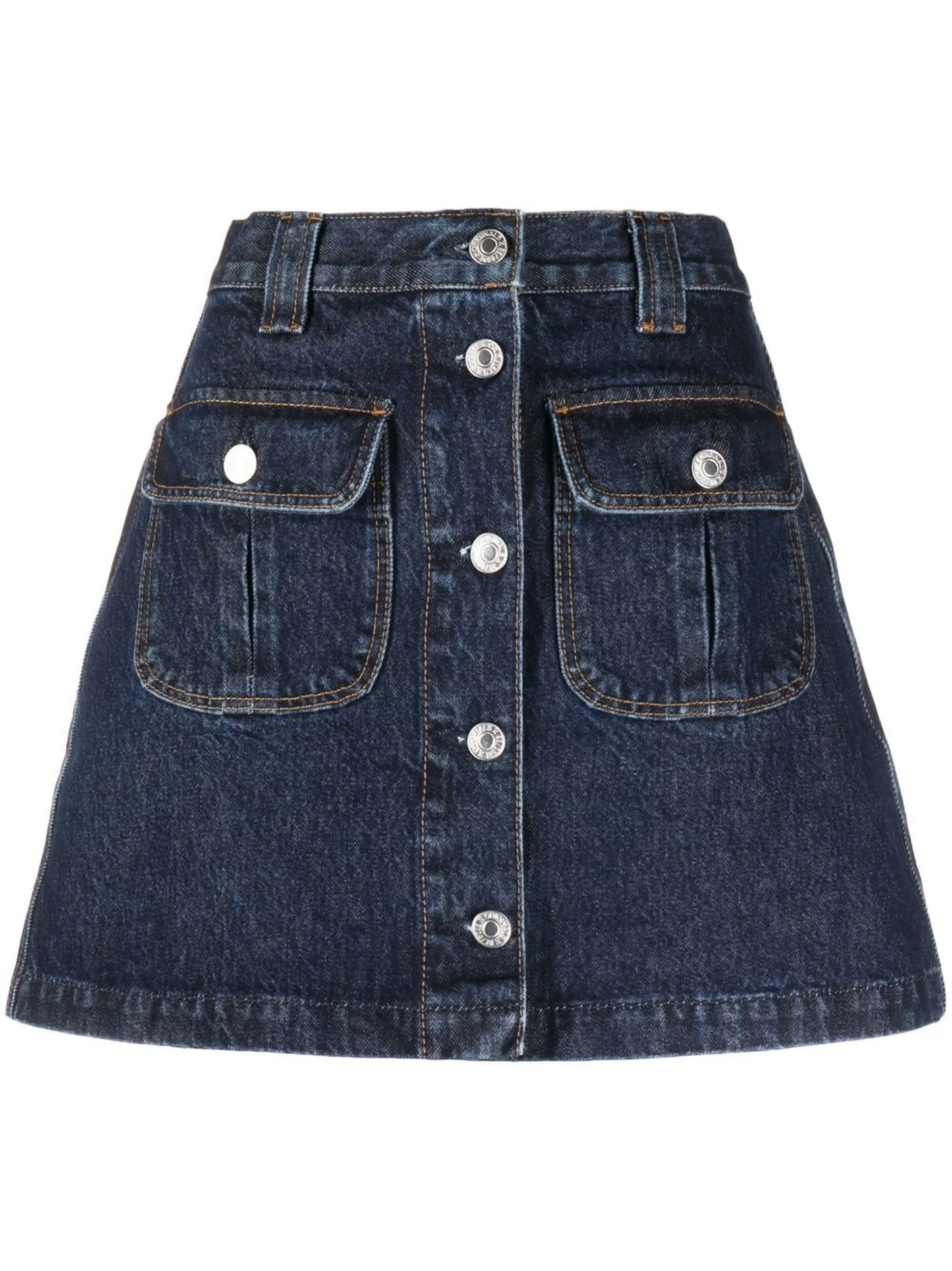 A-line denim mini skirt