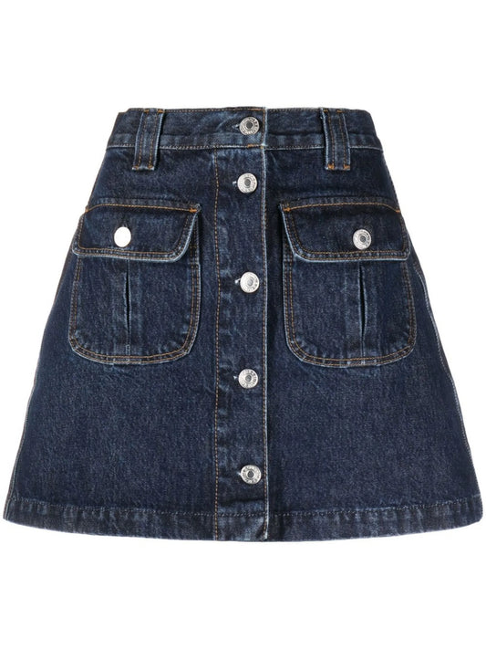 A-line denim mini skirt
