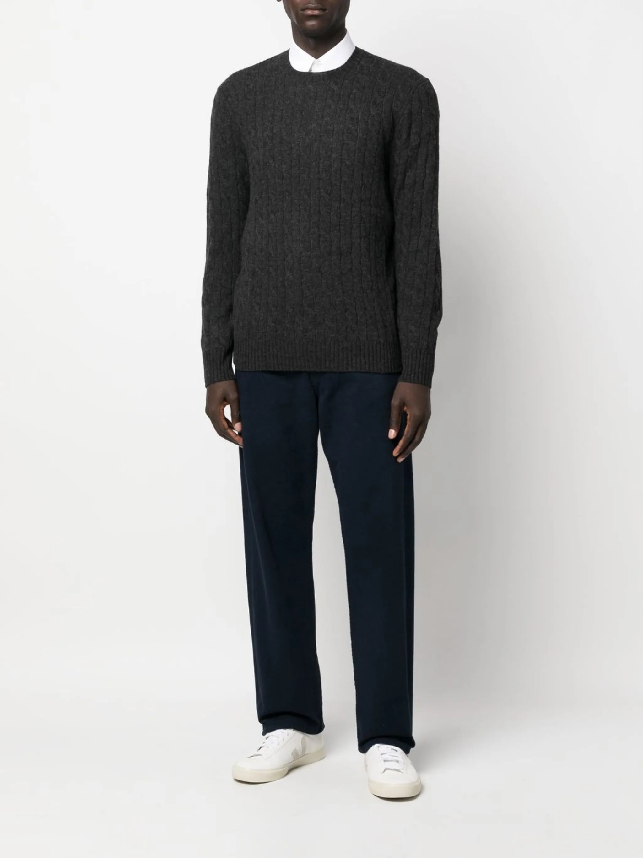 wool-cashmere cable knit jumper