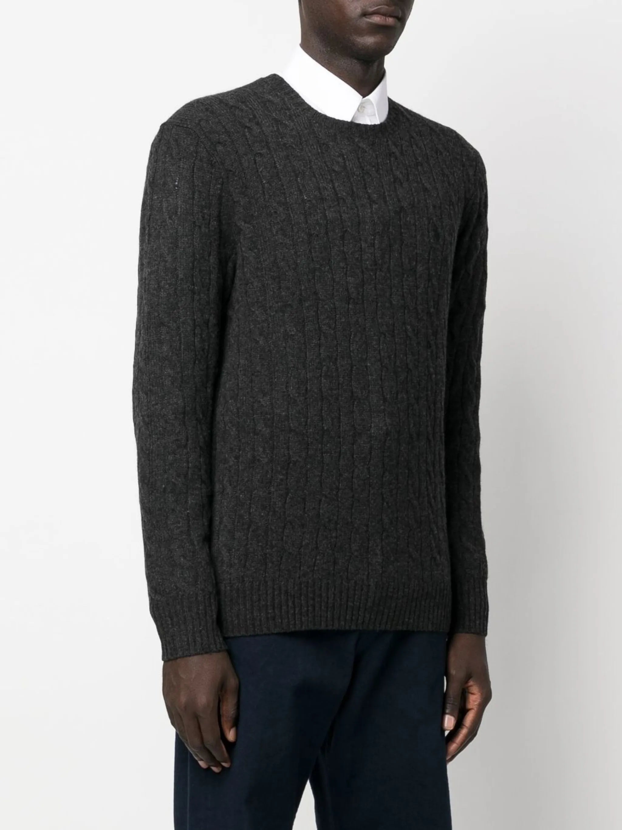 wool-cashmere cable knit jumper