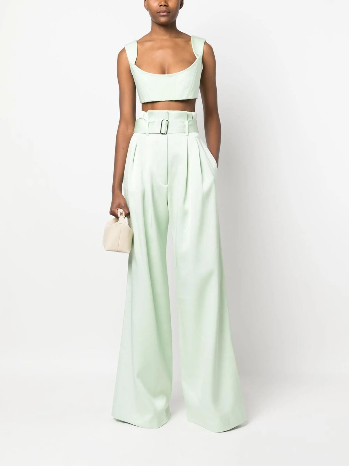 wide-strap structured cropped top