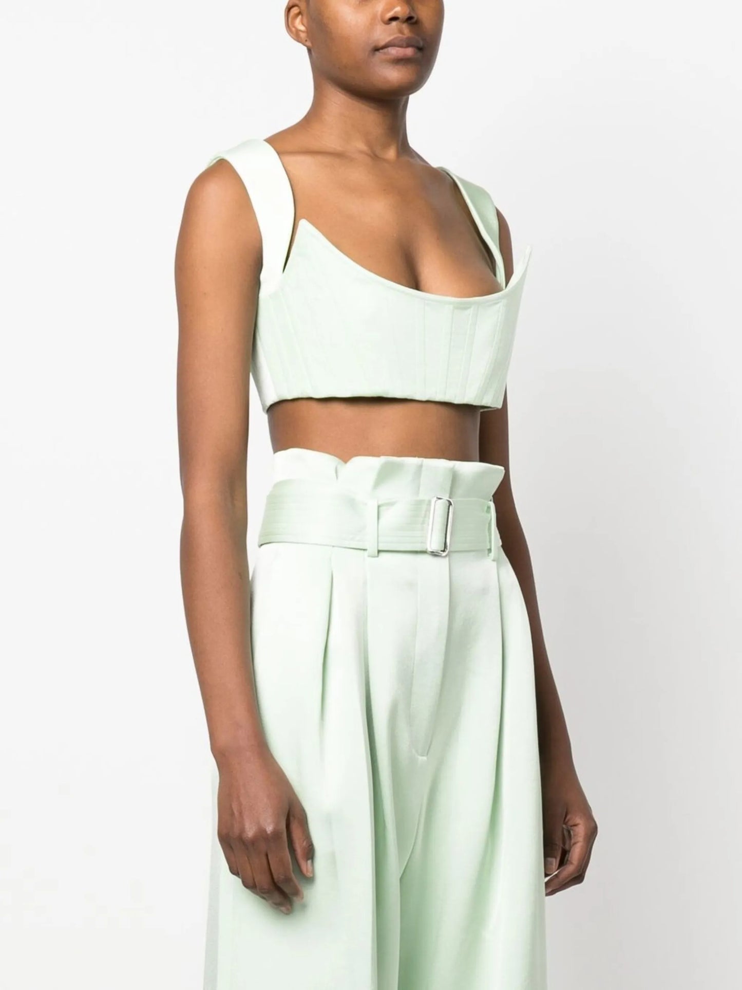 wide-strap structured cropped top