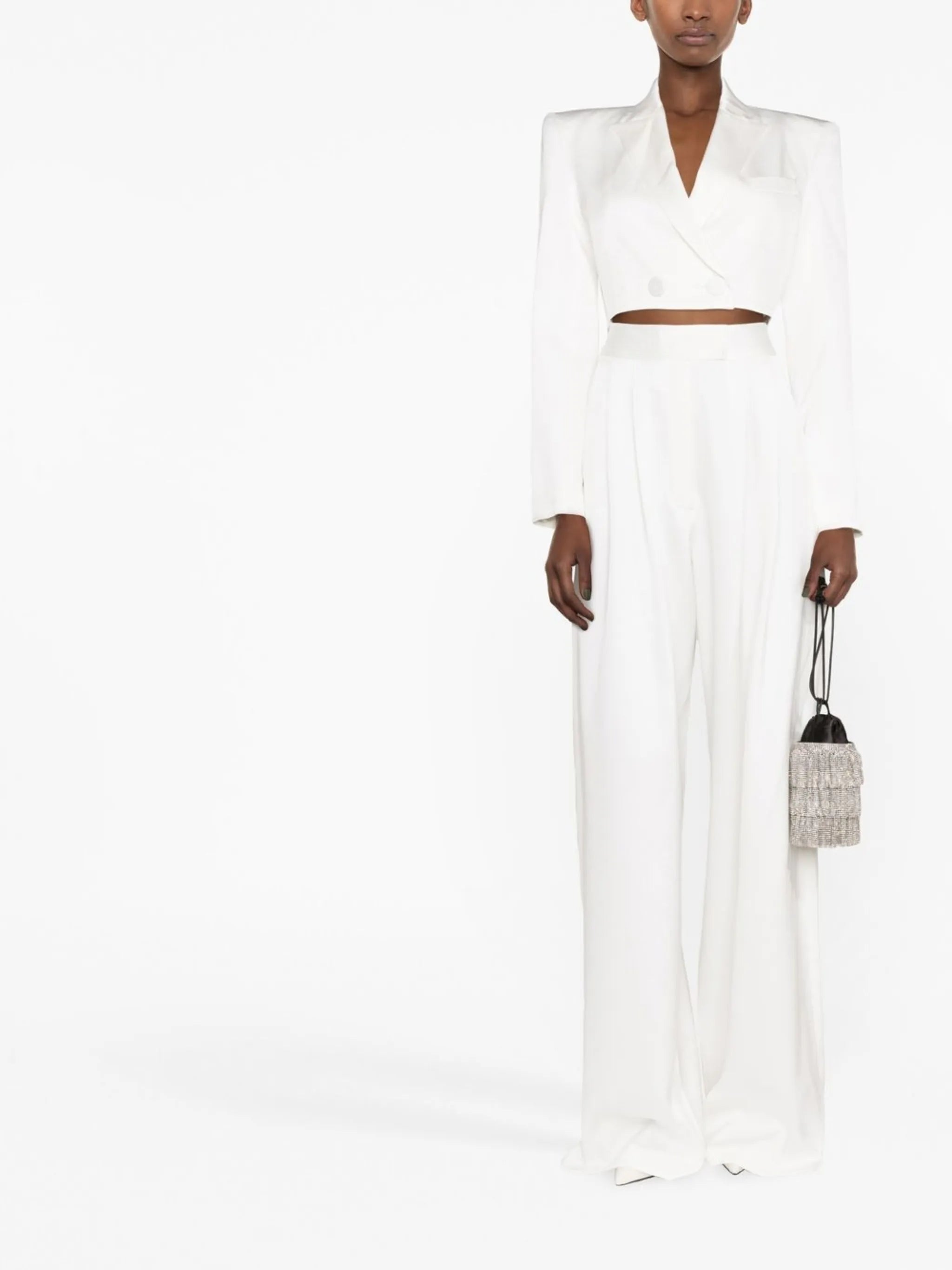 cropped single-breasted blazer