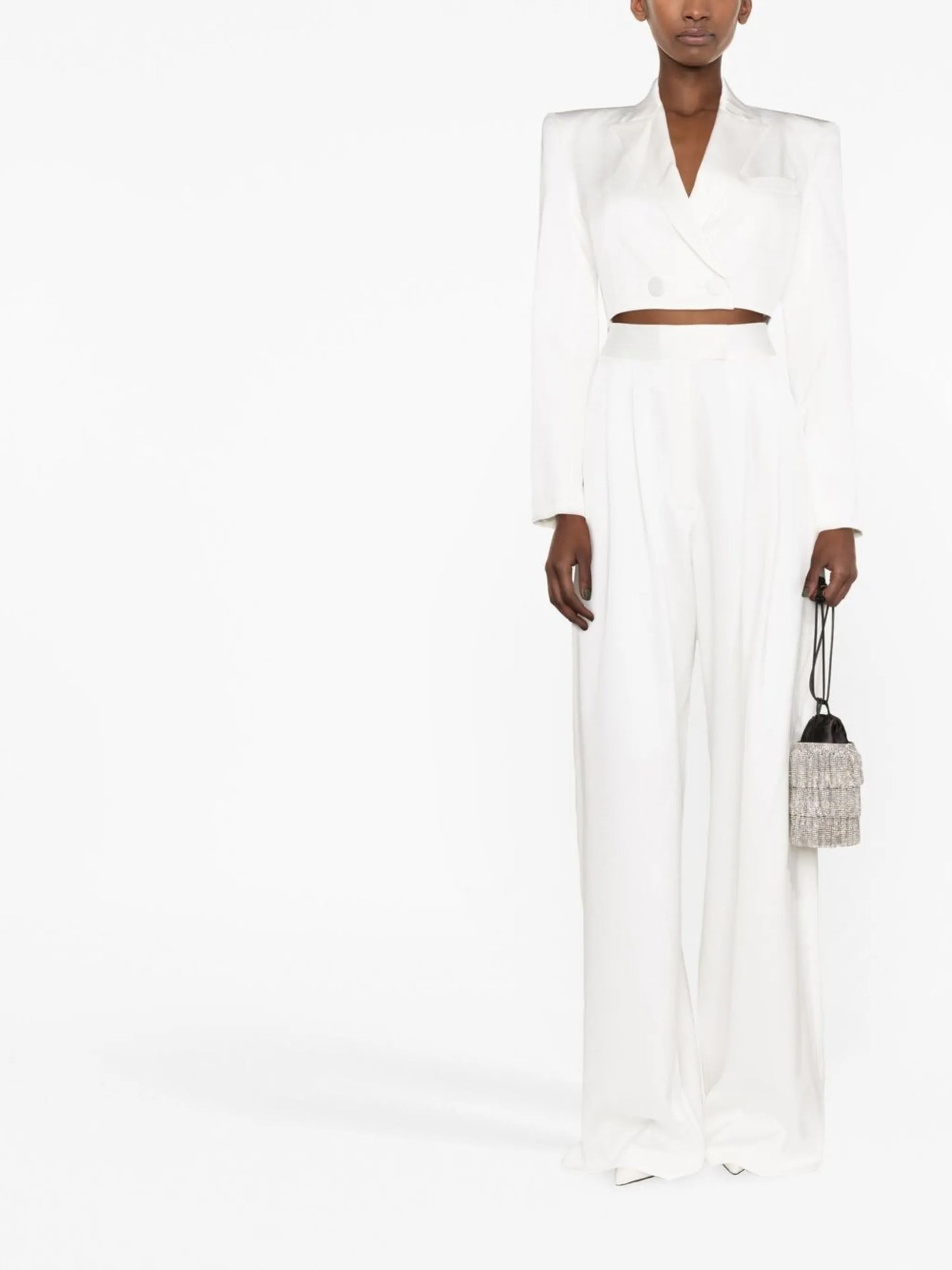 cropped single-breasted blazer