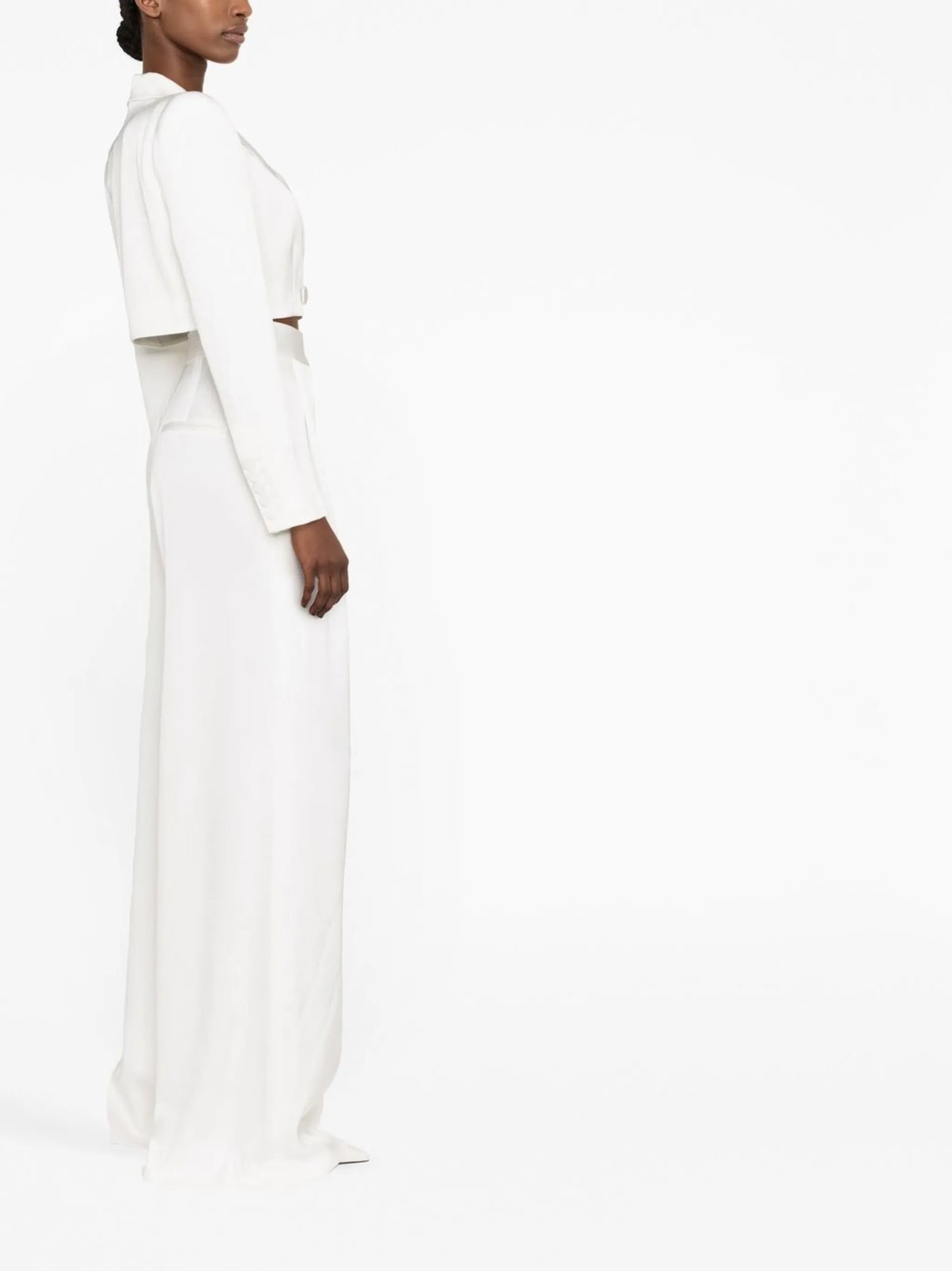 cropped single-breasted blazer