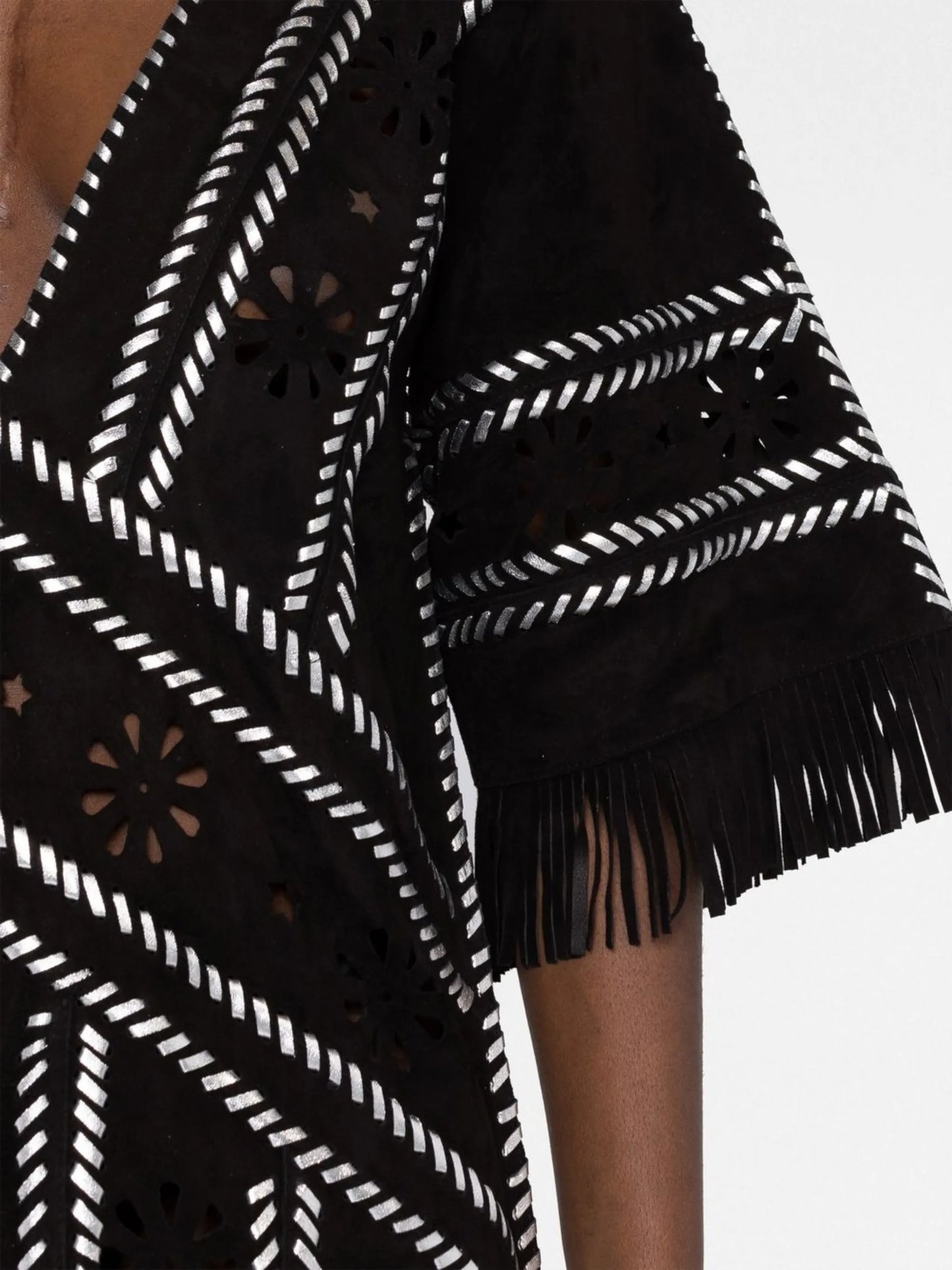 whipstitch-detail short-sleeve dress