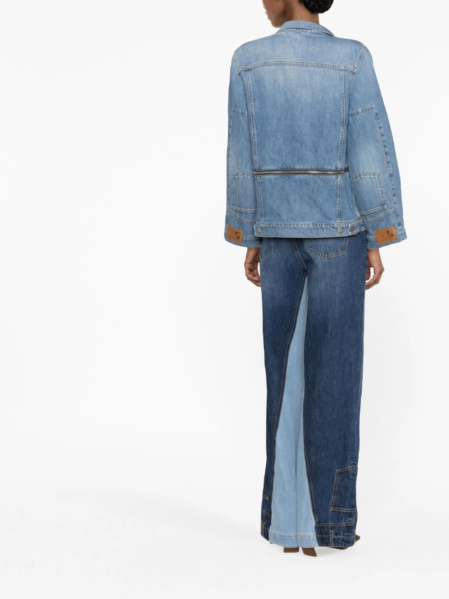 cropped buttoned denim jacket