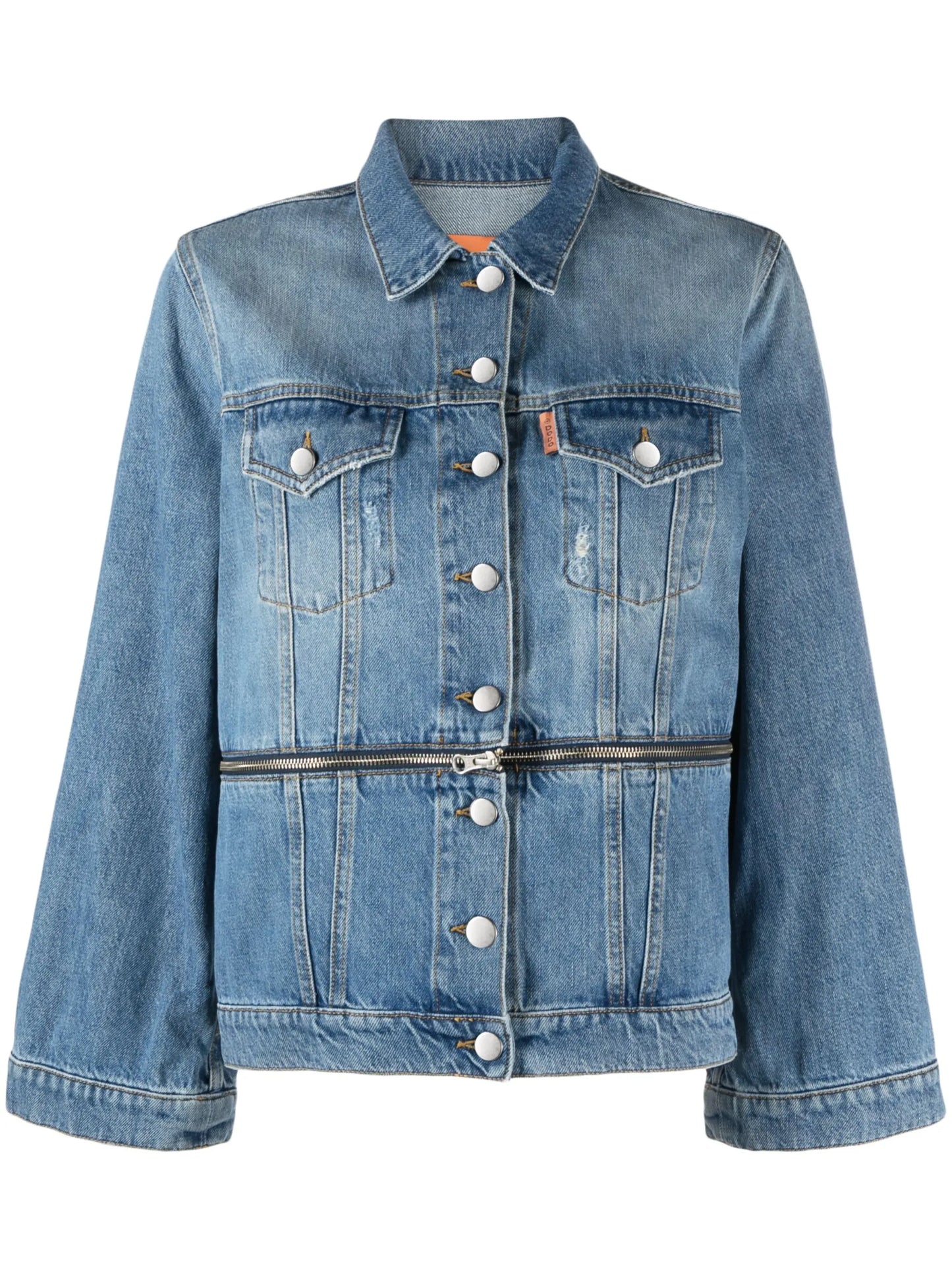 cropped buttoned denim jacket