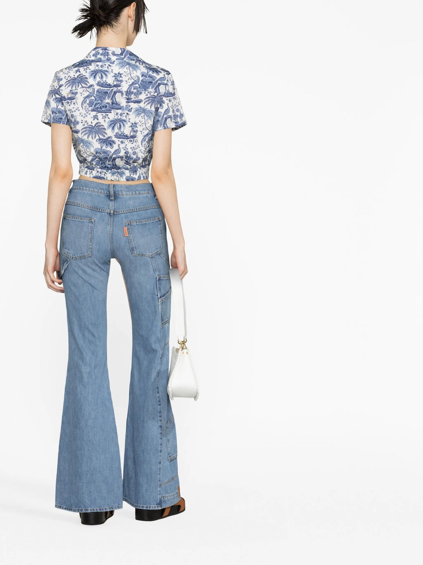 mid-rise flared jeans