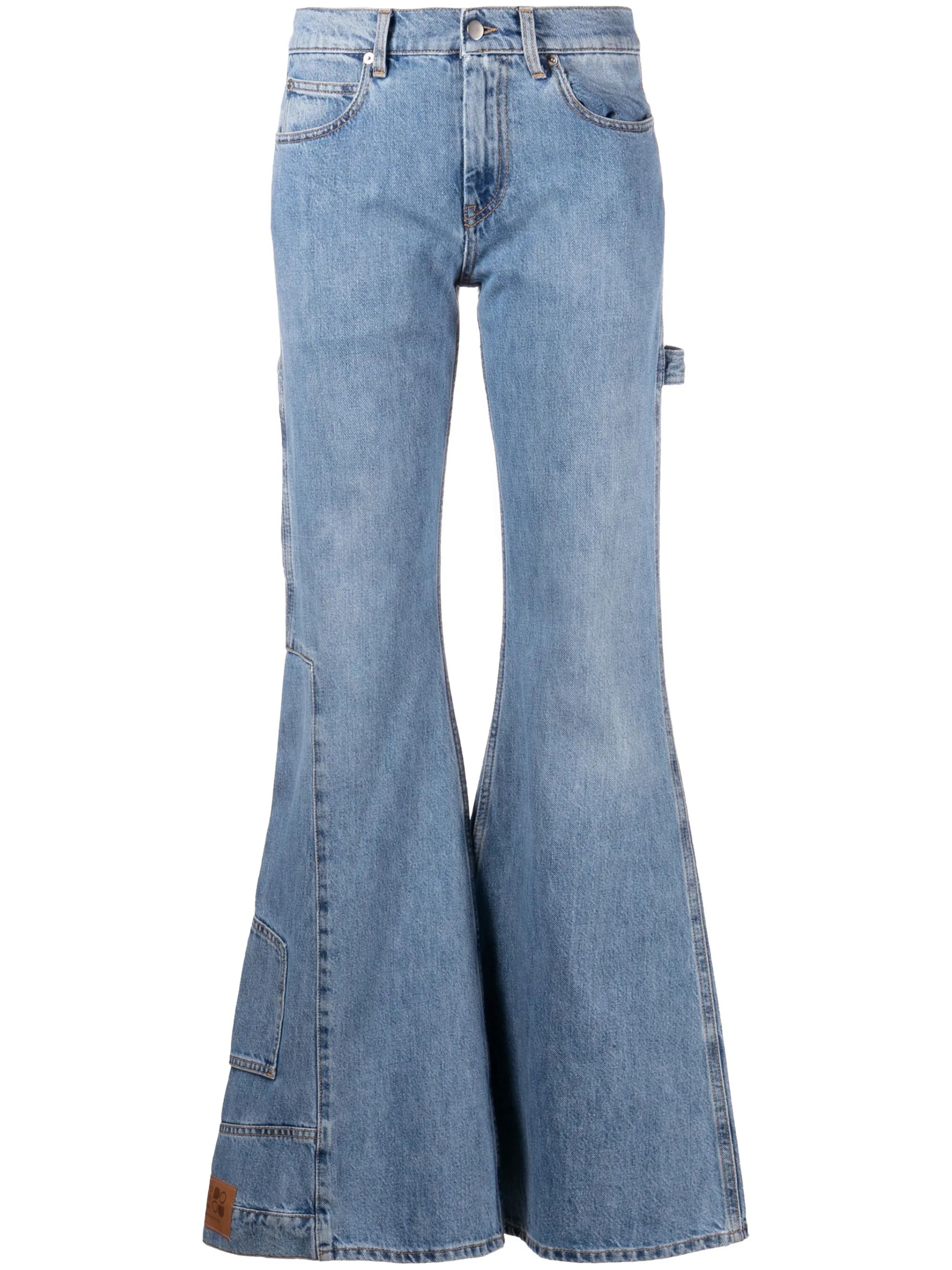 mid-rise flared jeans