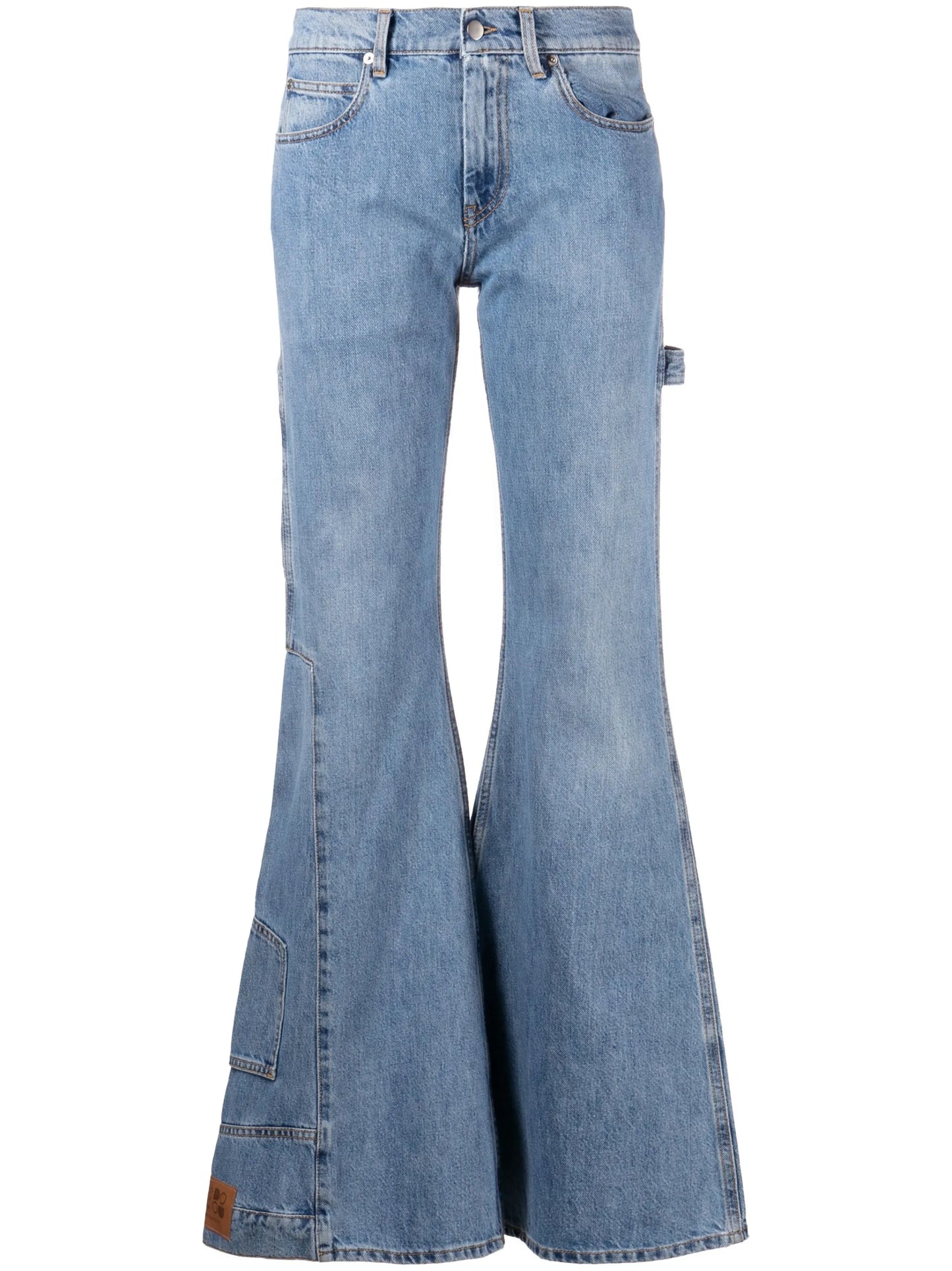 mid-rise flared jeans