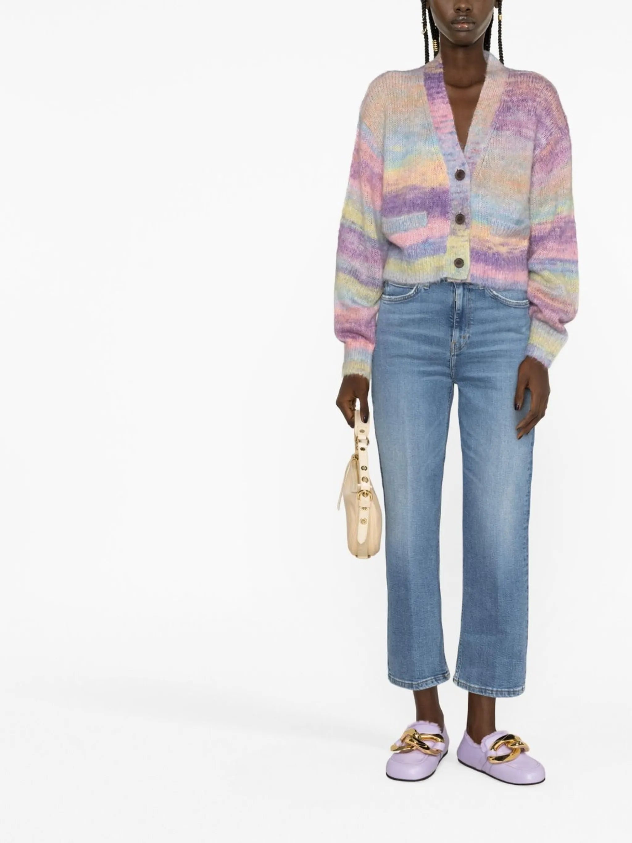 striped knitted cardigan