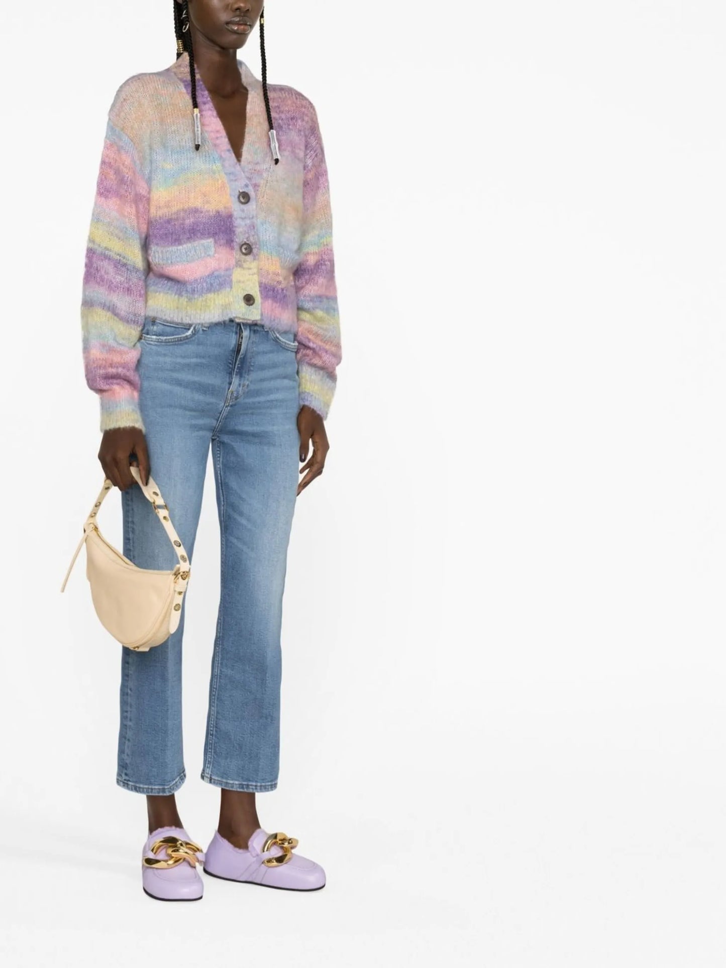 striped knitted cardigan