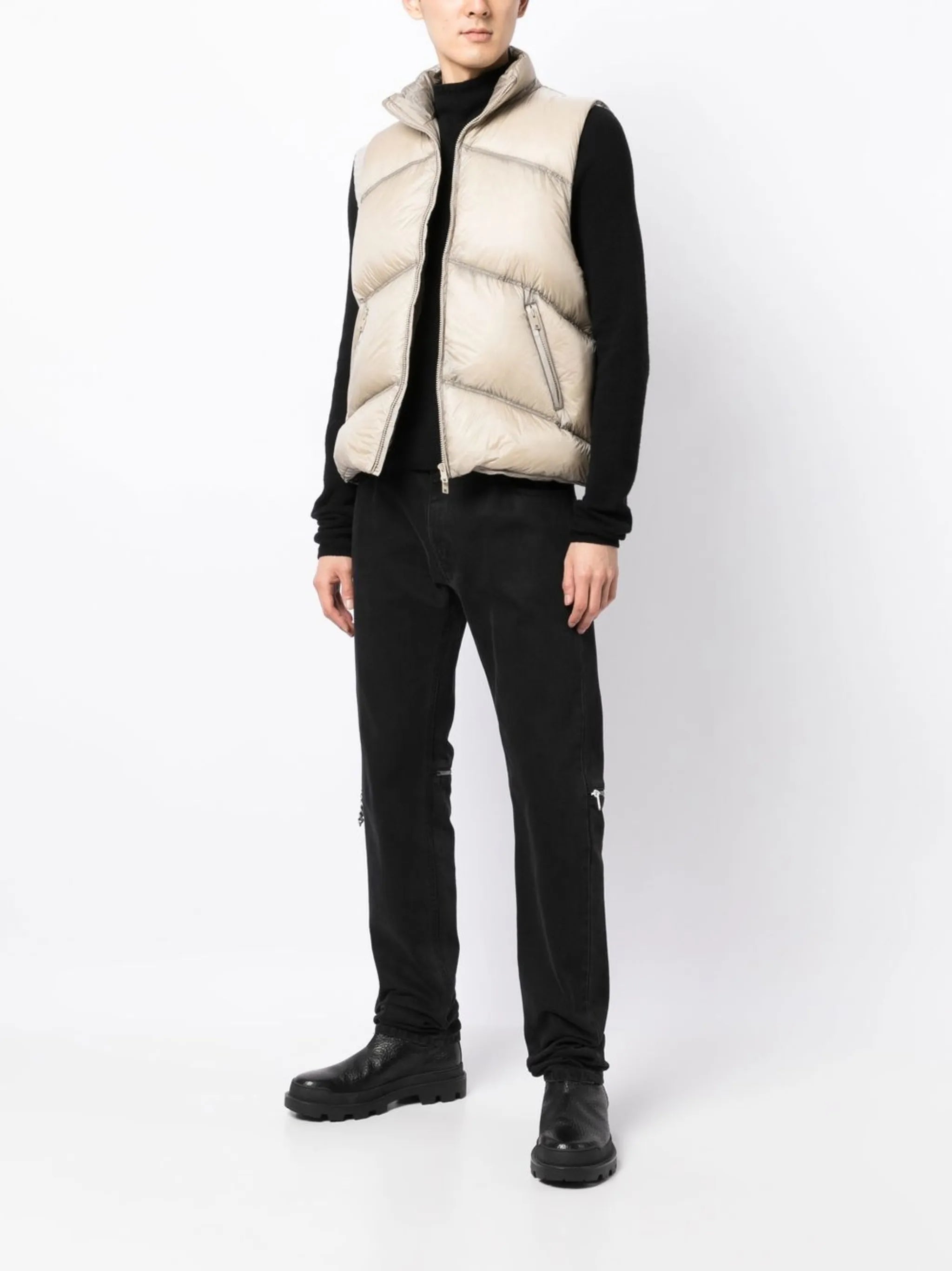 quilted feather-down gilet