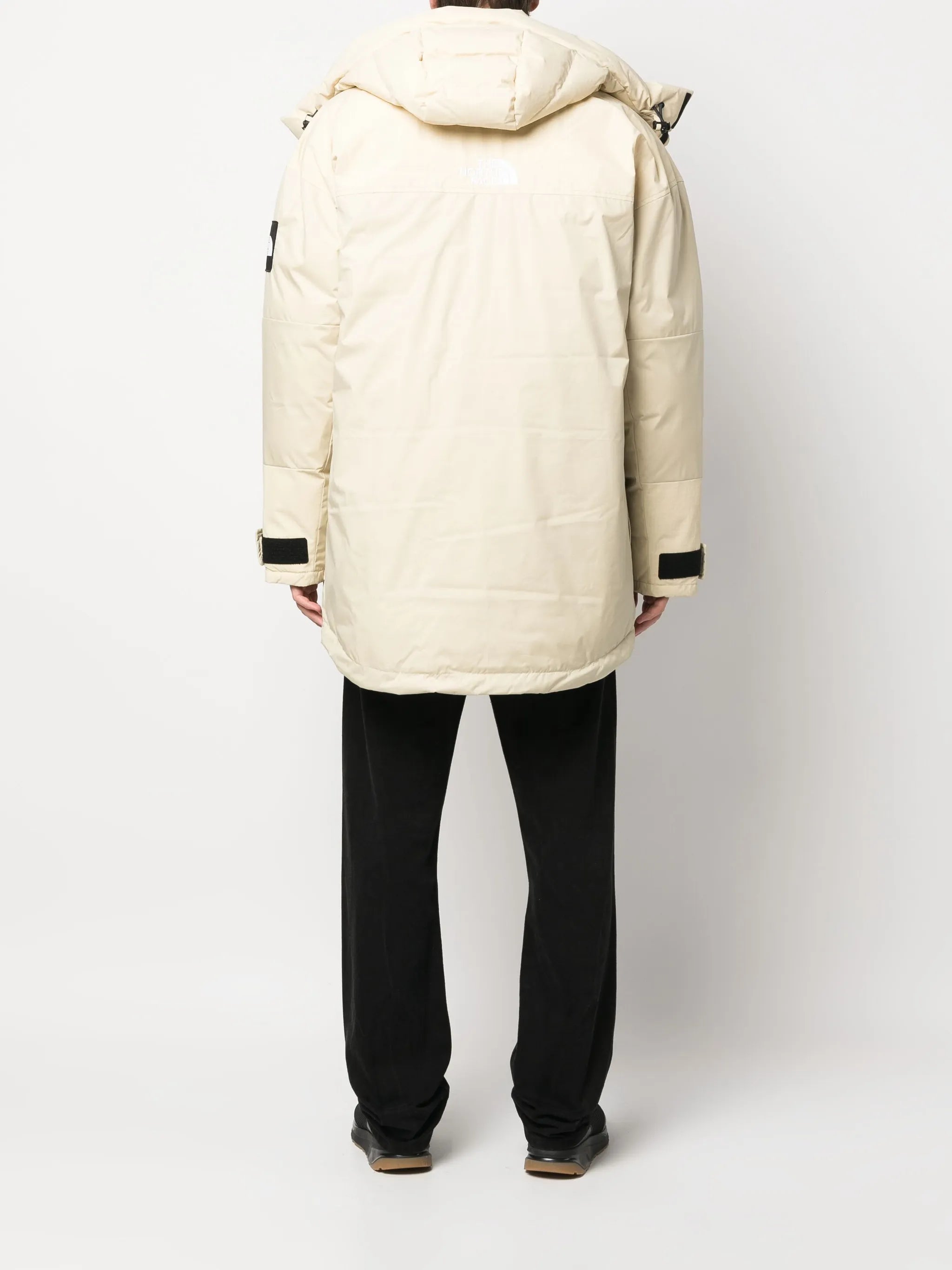 logo-embroidered padded coat