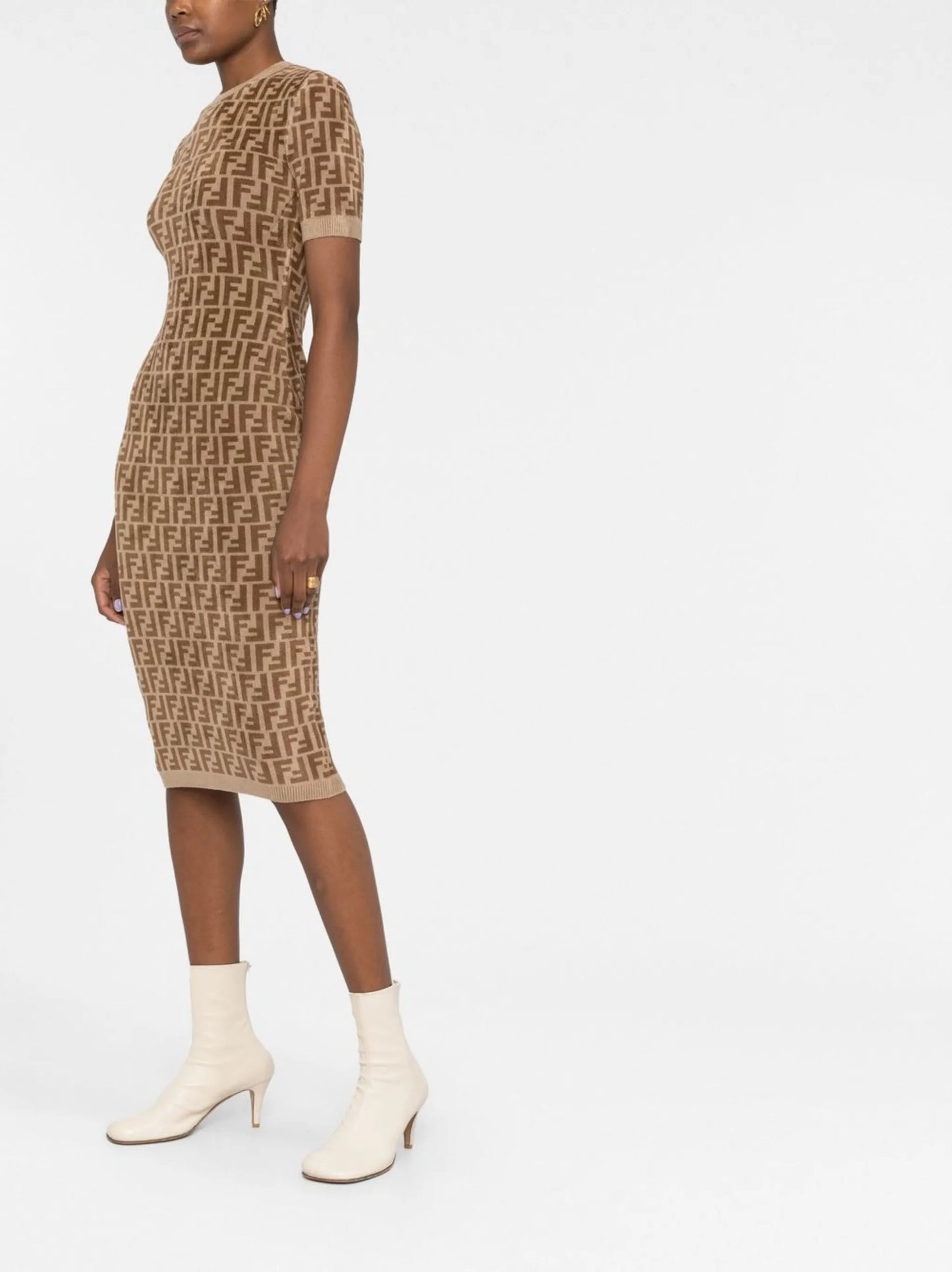 monogram knitted dress