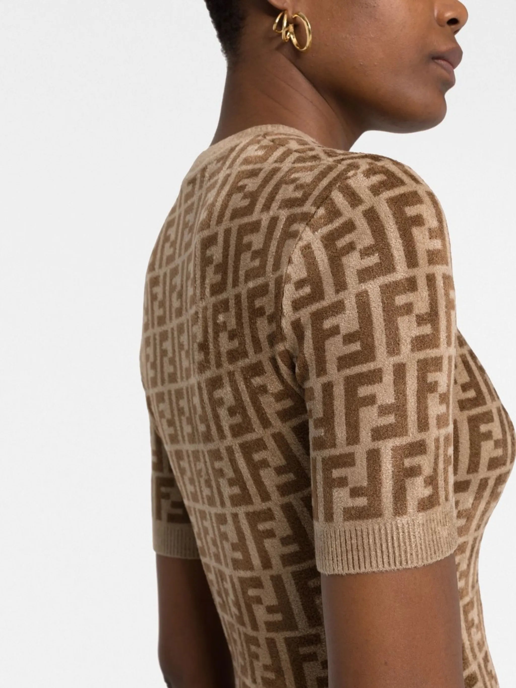 monogram knitted dress