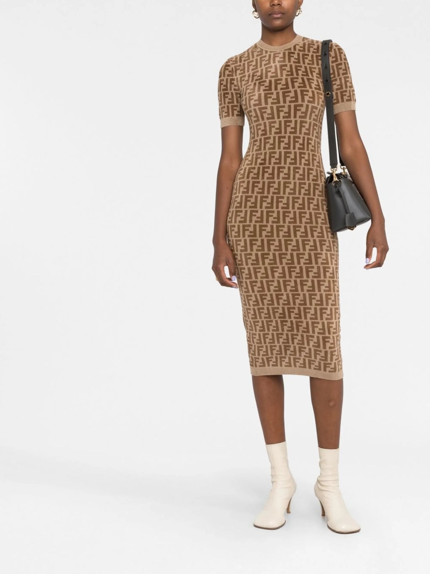 monogram knitted dress