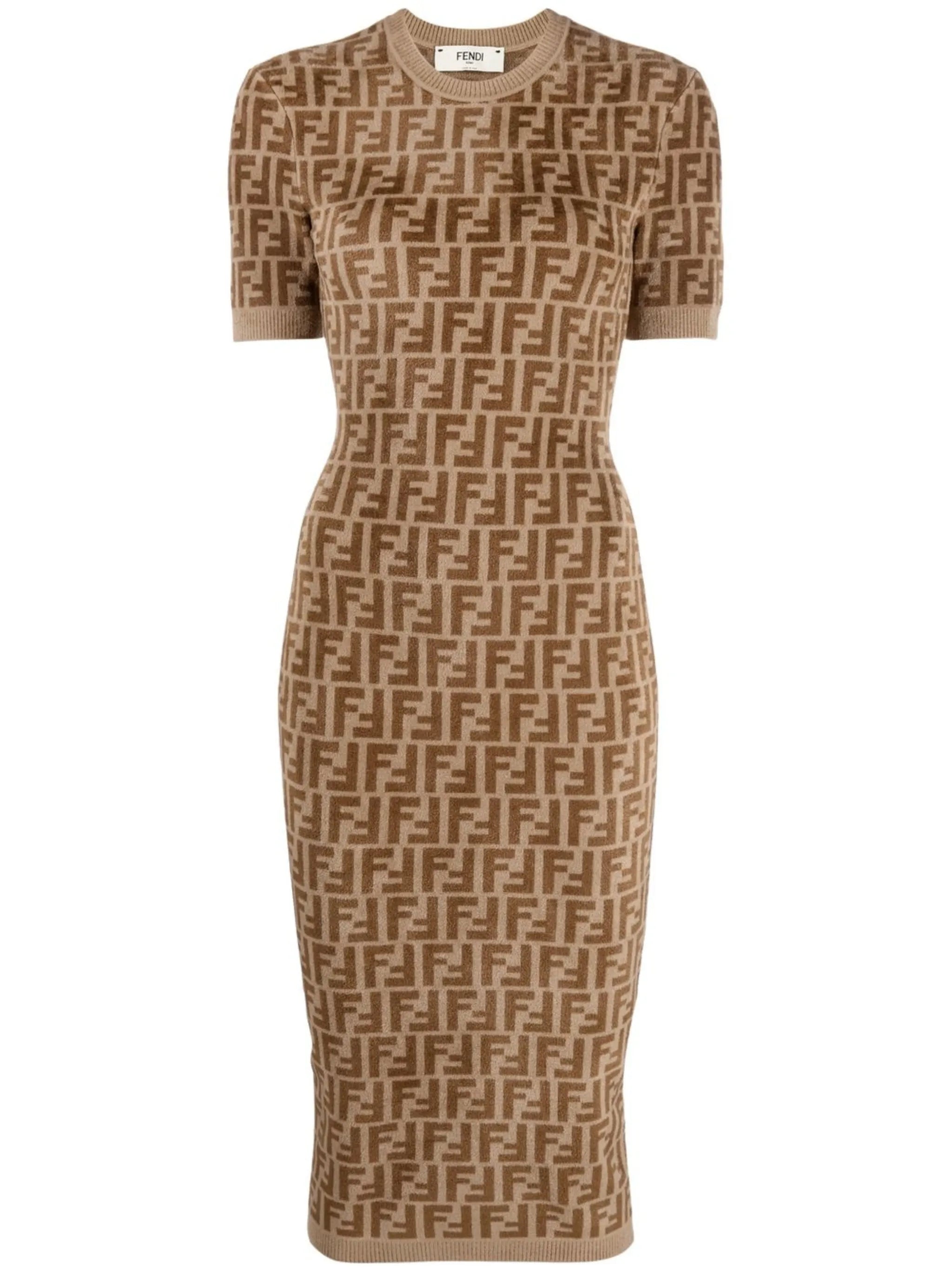 monogram knitted dress