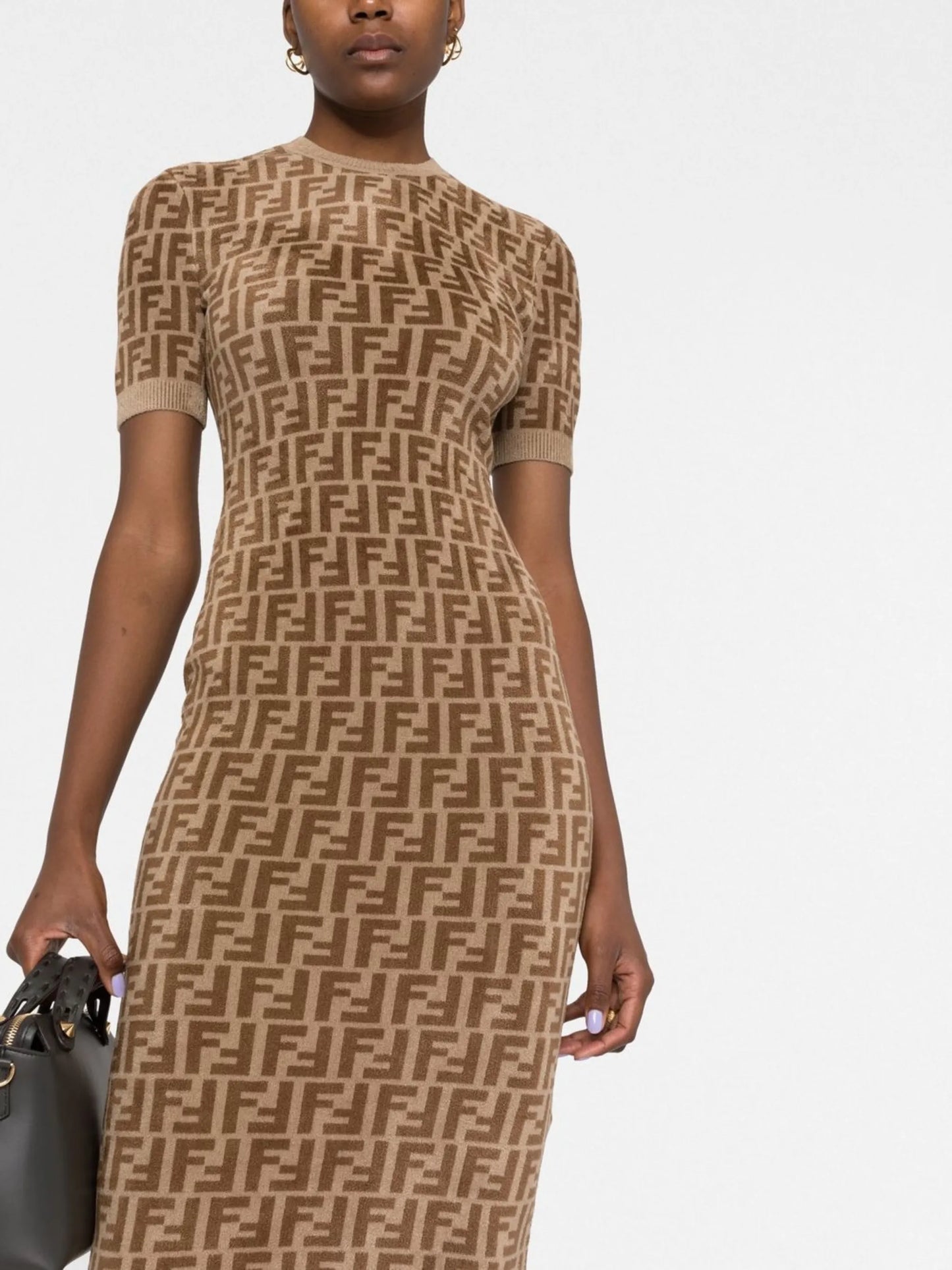 monogram knitted dress