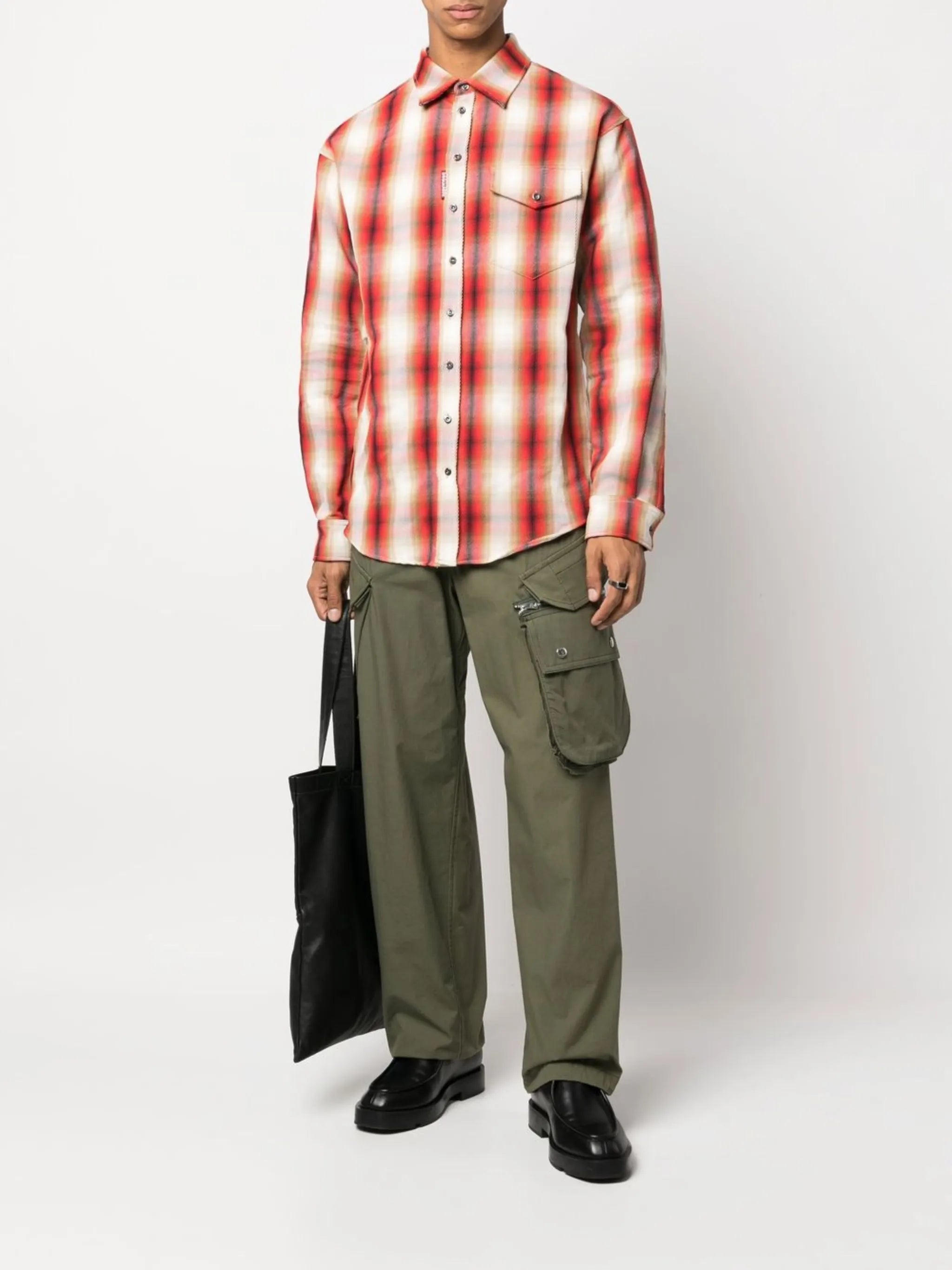 checked long-sleeve shirt